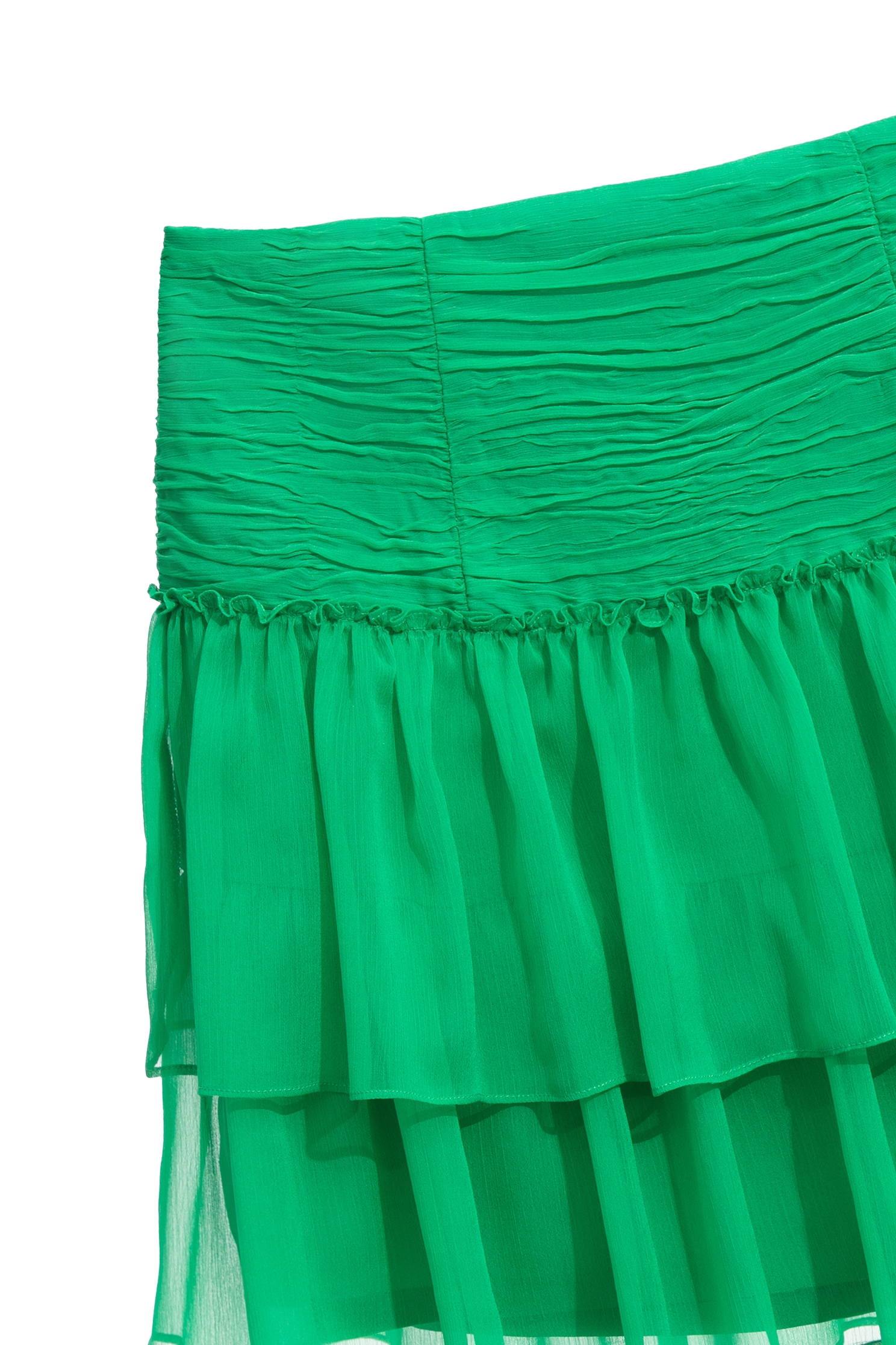 Irregular Pleated Chiffon Tiered SkirtIrregular Pleated Chiffon Tiered Skirt,Season (SS) Look,Mini skirts,Chiffon