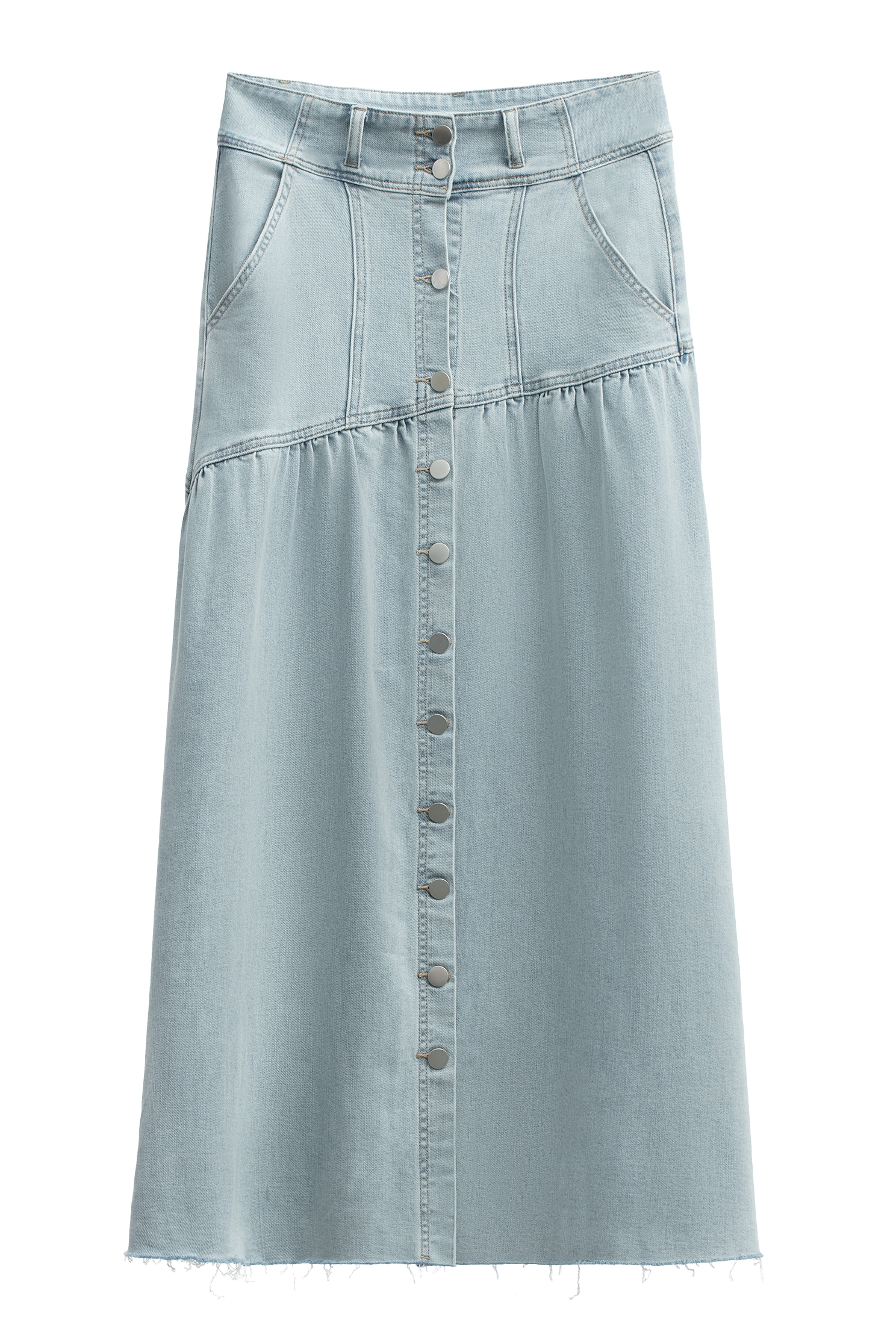 Button Front Maxi Denim SkirtButton Front Maxi Denim Skirt,Season (SS) Look,Denim,Denim skirts,Midi skirts