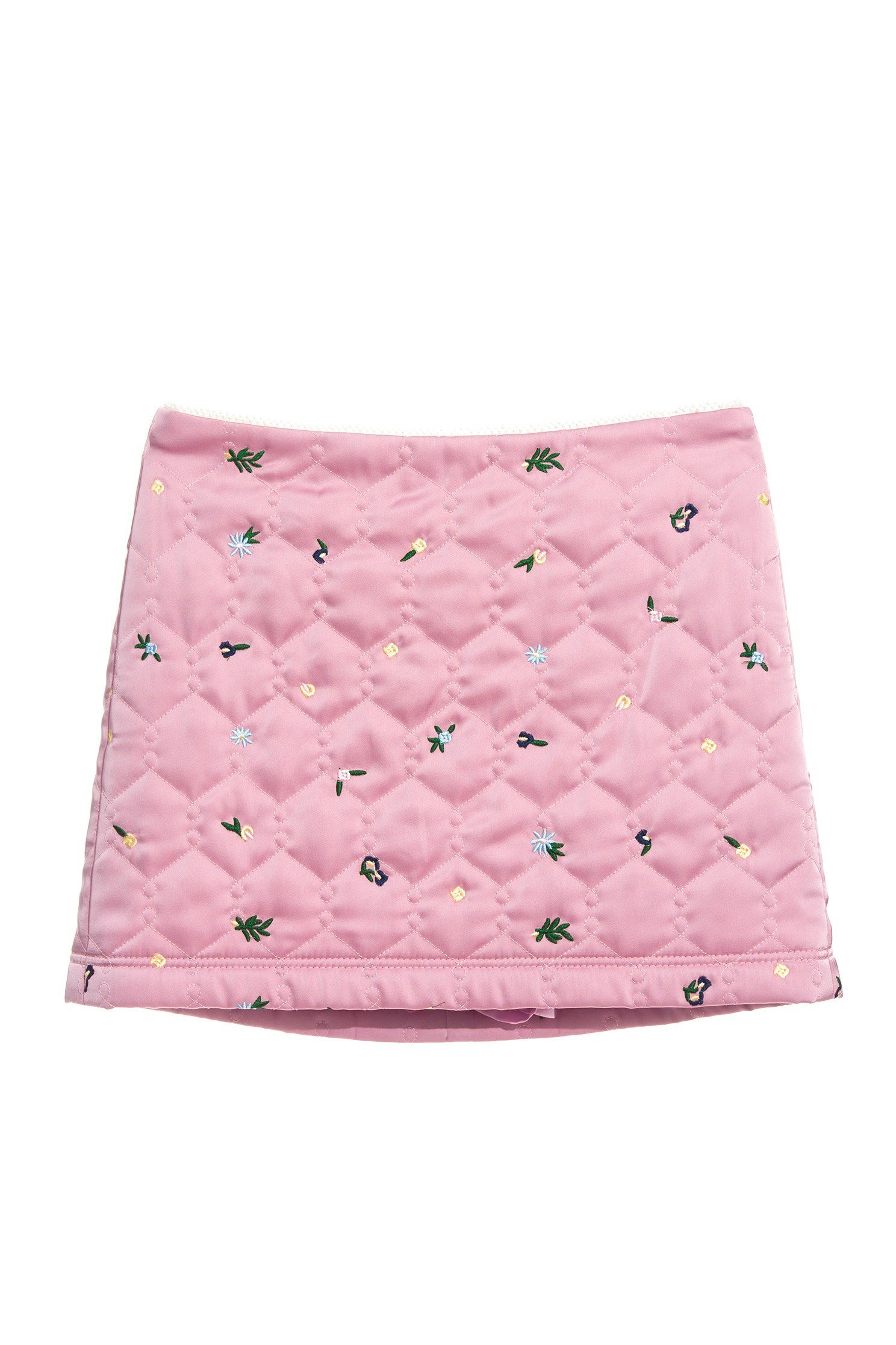 Basic Quilted Embroidered SkirtPadded short skirt with floral embroidery,Embroidered,Mini skirts,Season (AW) Look,Valentine