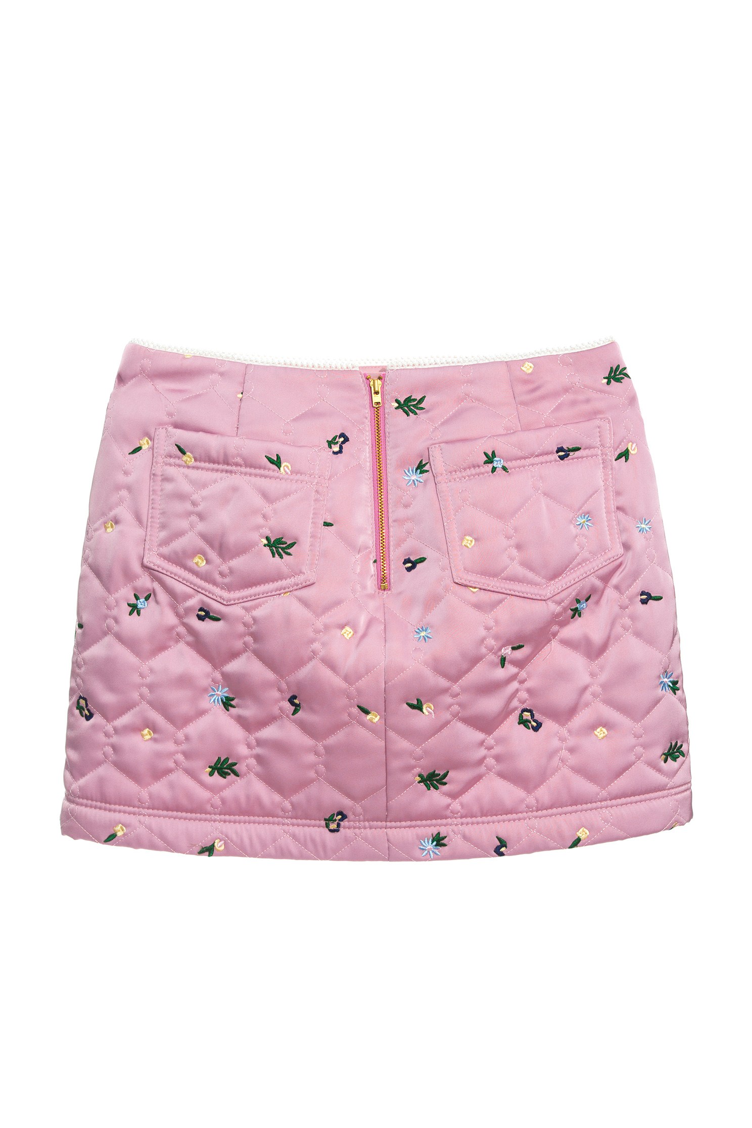 Basic Quilted Embroidered SkirtPadded short skirt with floral embroidery,Embroidered,Mini skirts,Season (AW) Look,Valentine