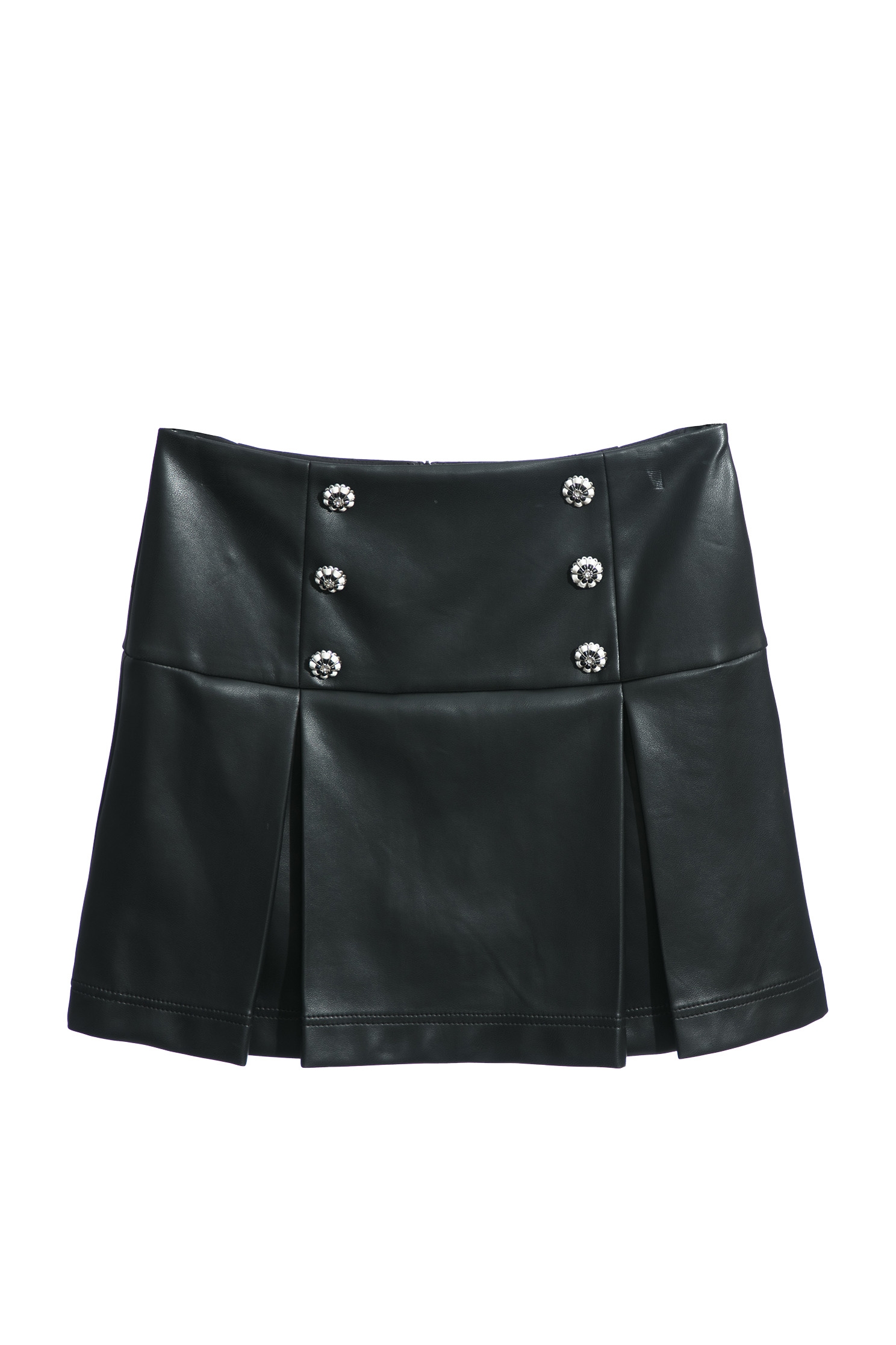 PU Pleated SkirtPU Pleated Skirt,Leather,Mini skirts,Season (AW) Look