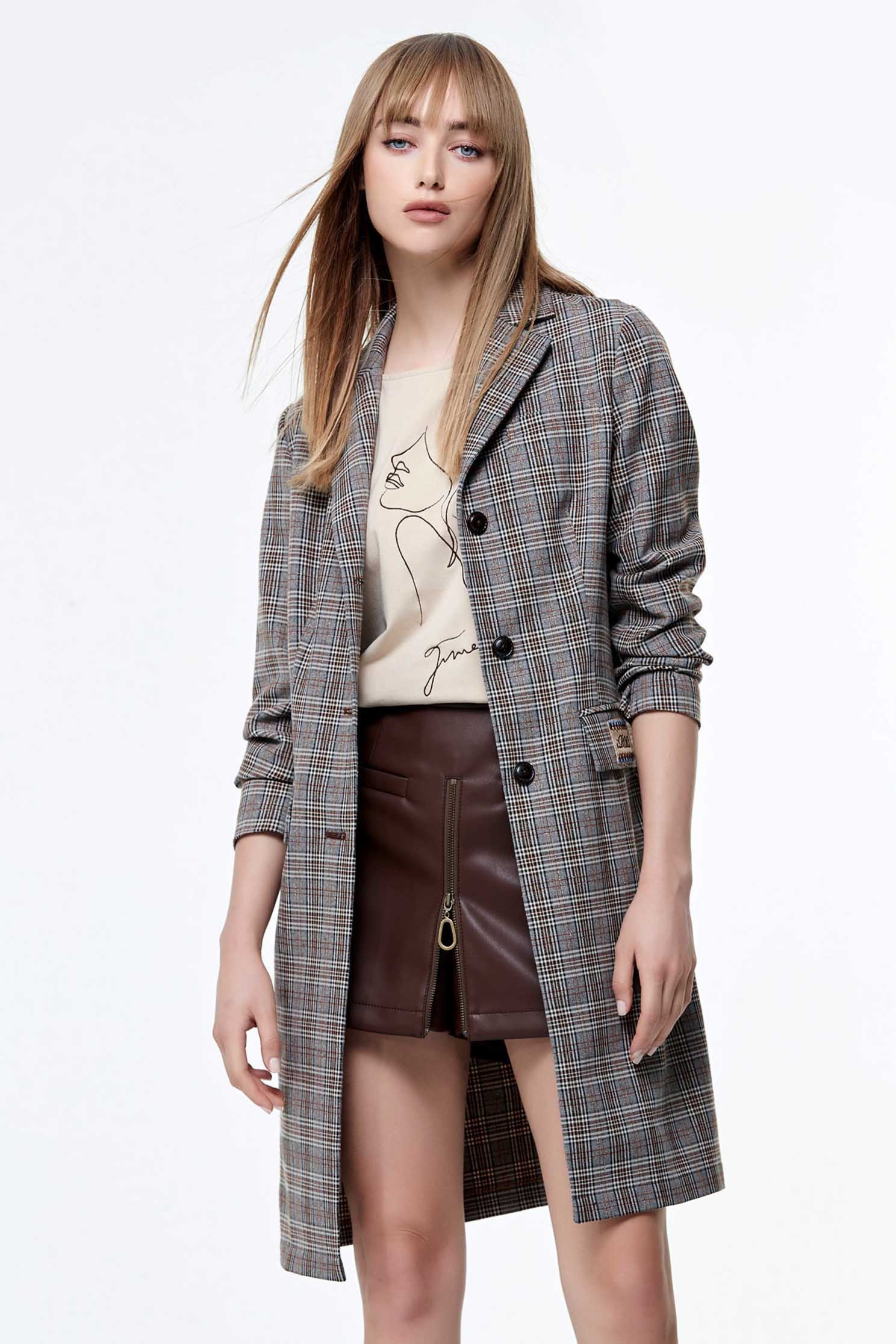 Front Metal Zip Detail PU SkirtFront Metal Zip Detail PU Skirt,Leather,Mini skirts,Shorts,Season (AW) Look,Skorts