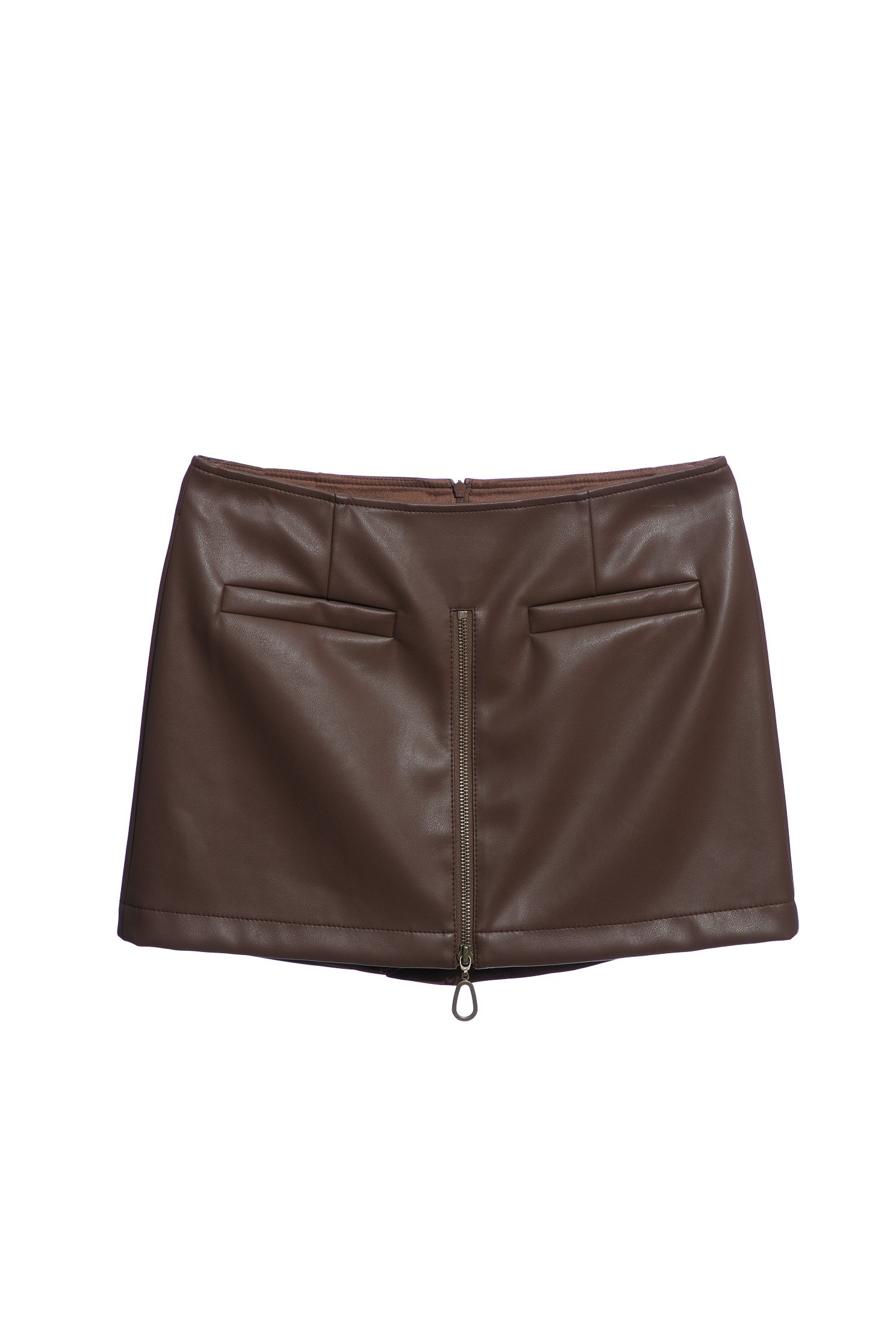 Front Metal Zip Detail PU SkirtFront Metal Zip Detail PU Skirt,Leather,Mini skirts,Shorts,Season (AW) Look,Skorts