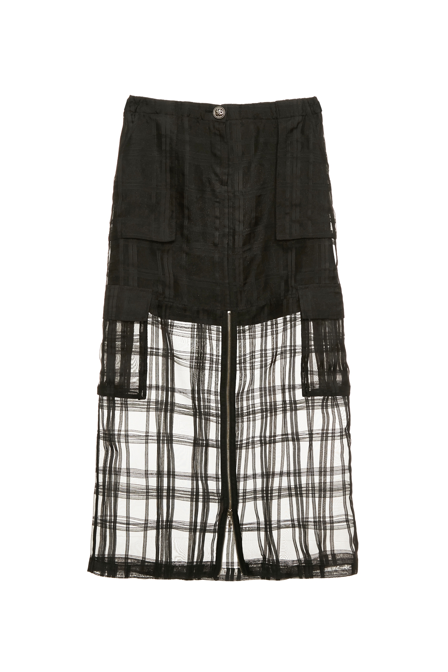Checkered Organza Midi SkirtCheckered Organza Midi Skirt