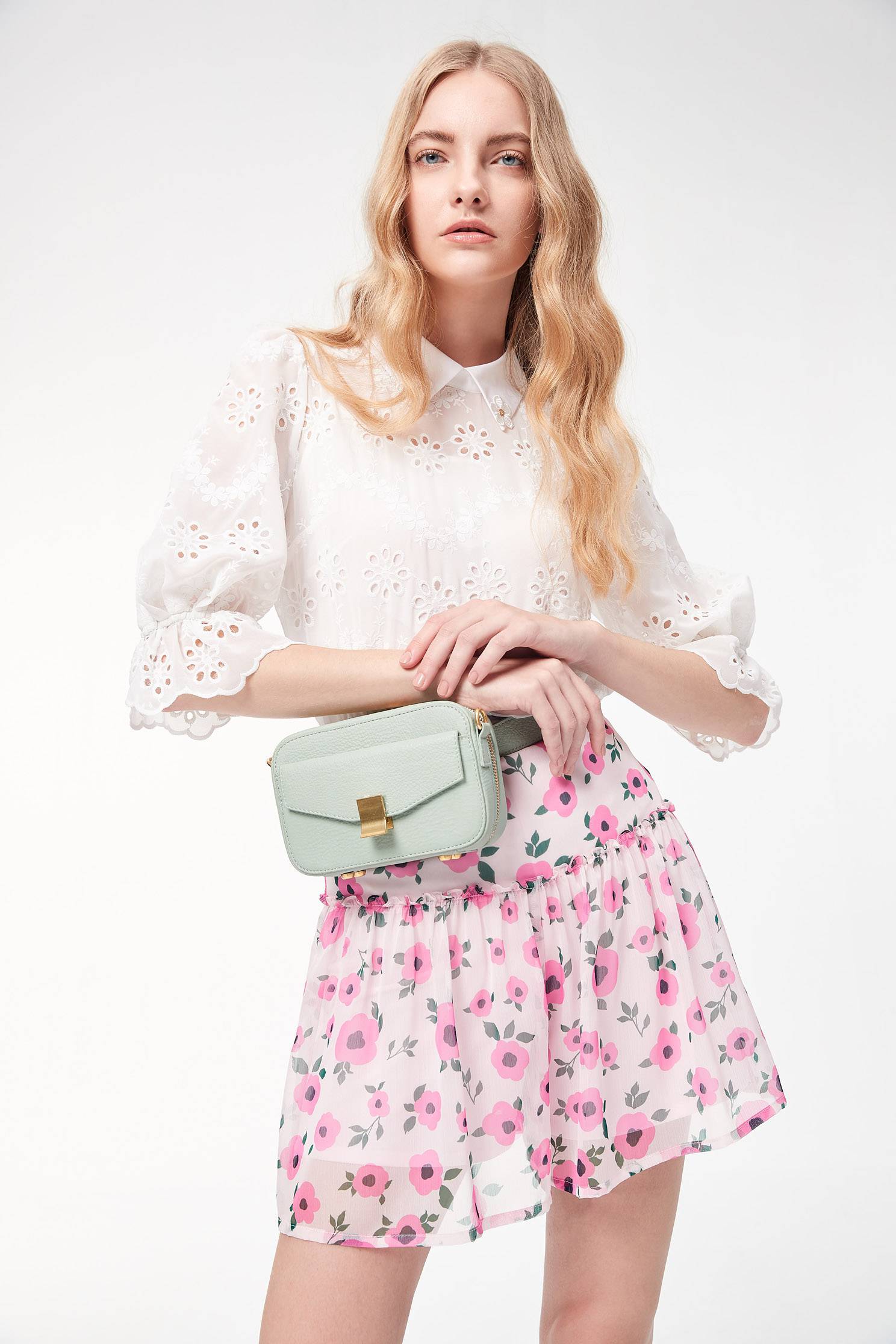 Floral Print ShortsFlower chiffon trouser skirt,Season (SS) Look,mothergift,Shorts,Season (AW) Look,Skorts,Chiffon