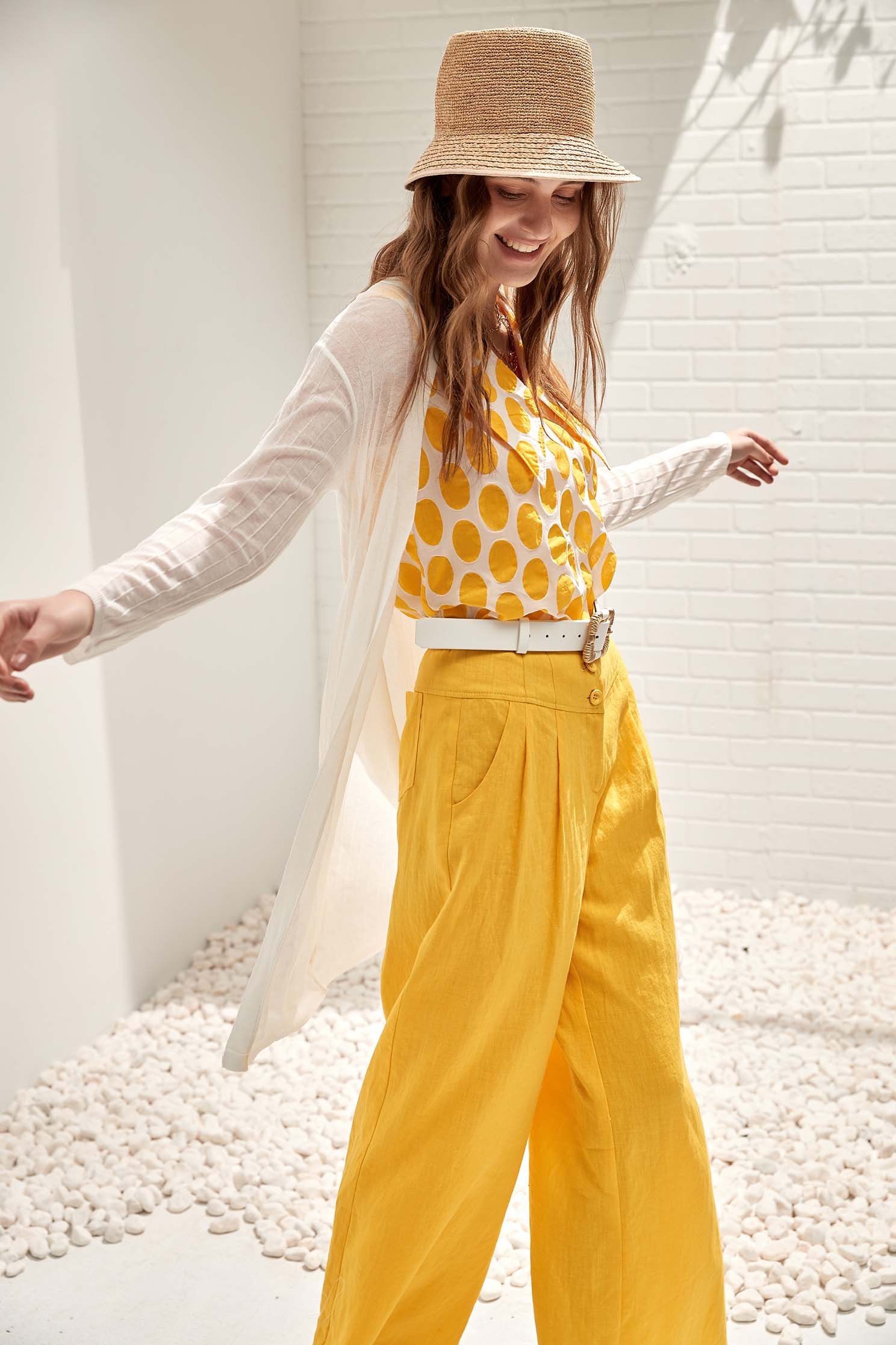 Wide Leg Linen PantsLinen wide-leg trousers,Culottes,goodlucknewyear,Season (SS) Look,iROO LIVE,Culottes,Pants