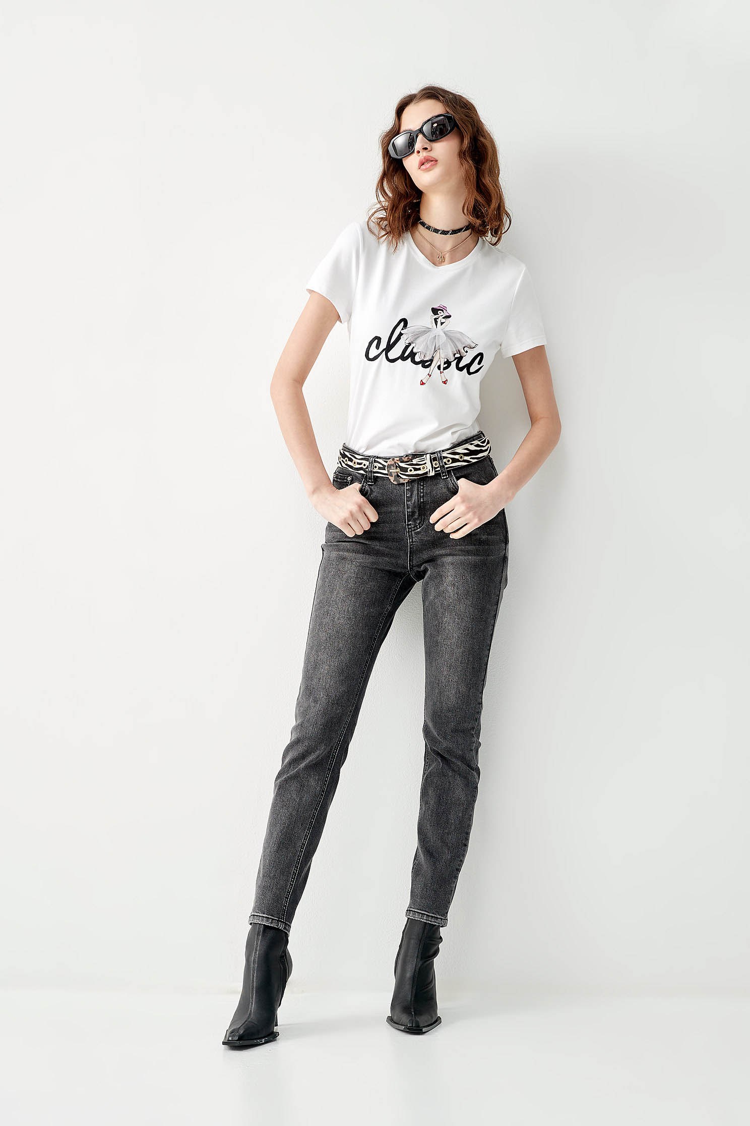 Slim-Fit Dark Grey JeansVintage gray narrow tube jeans,Denim,Jeans,Season (AW) Look,Cotton,slimlooks