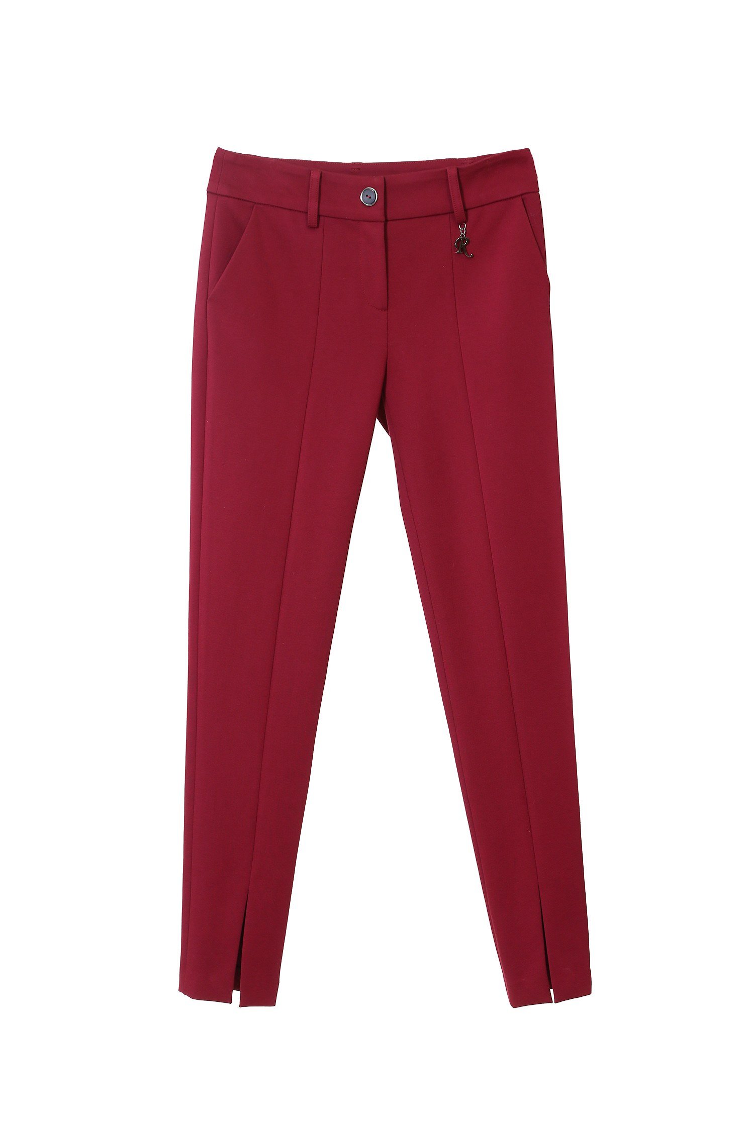 Front Slit Slim-Fit Maroon PantsDark red fitting pants,Season (AW) Look,Lucky Red