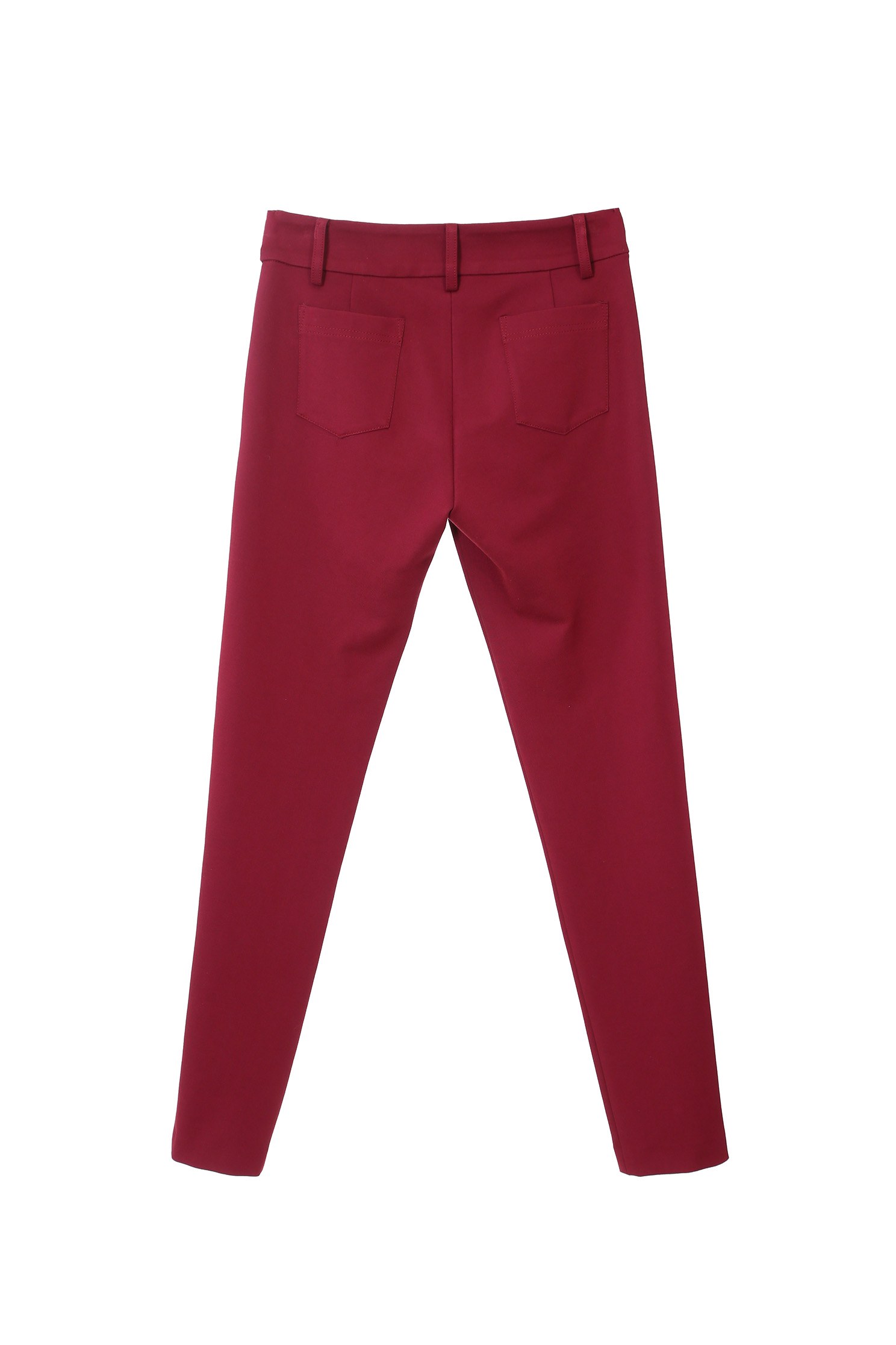 Front Slit Slim-Fit Maroon PantsDark red fitting pants,Season (AW) Look,Lucky Red