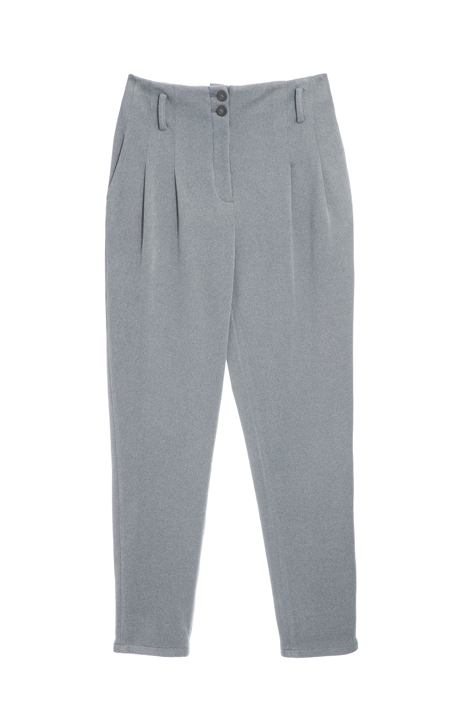 Grey Boyfriend Pants With Fold Over CuffsWoolen tapered trousers,Season (AW) Look,Pants