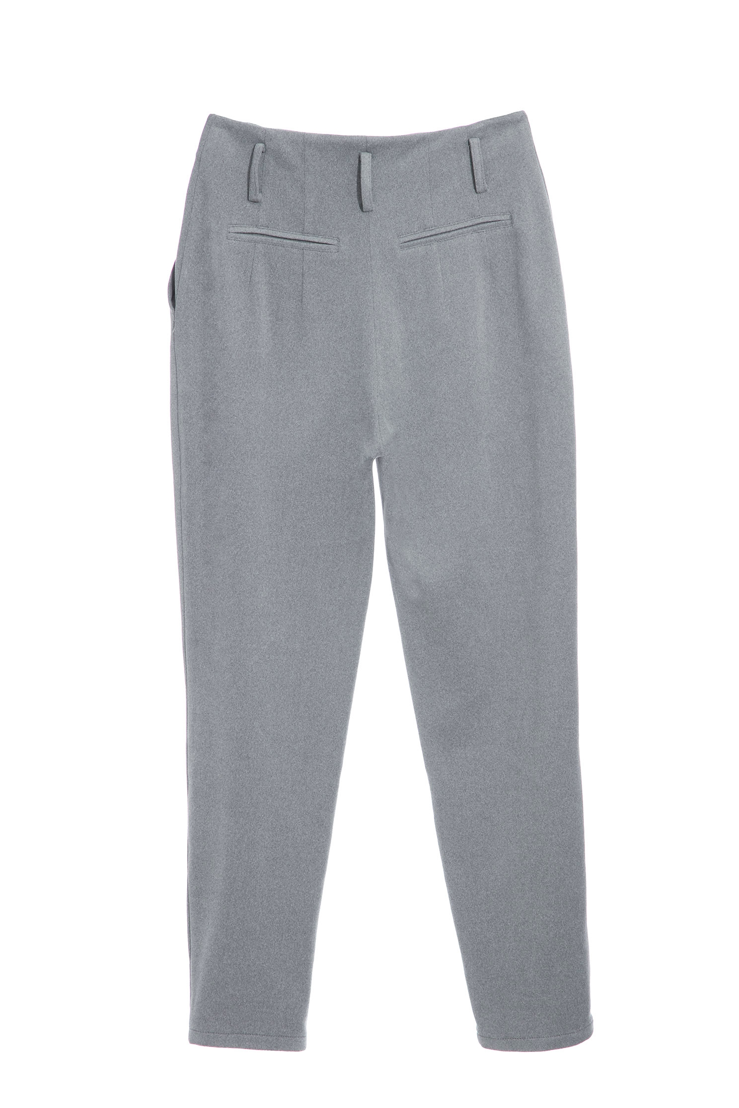 Grey Boyfriend Pants With Fold Over CuffsWoolen tapered trousers,Season (AW) Look,Pants