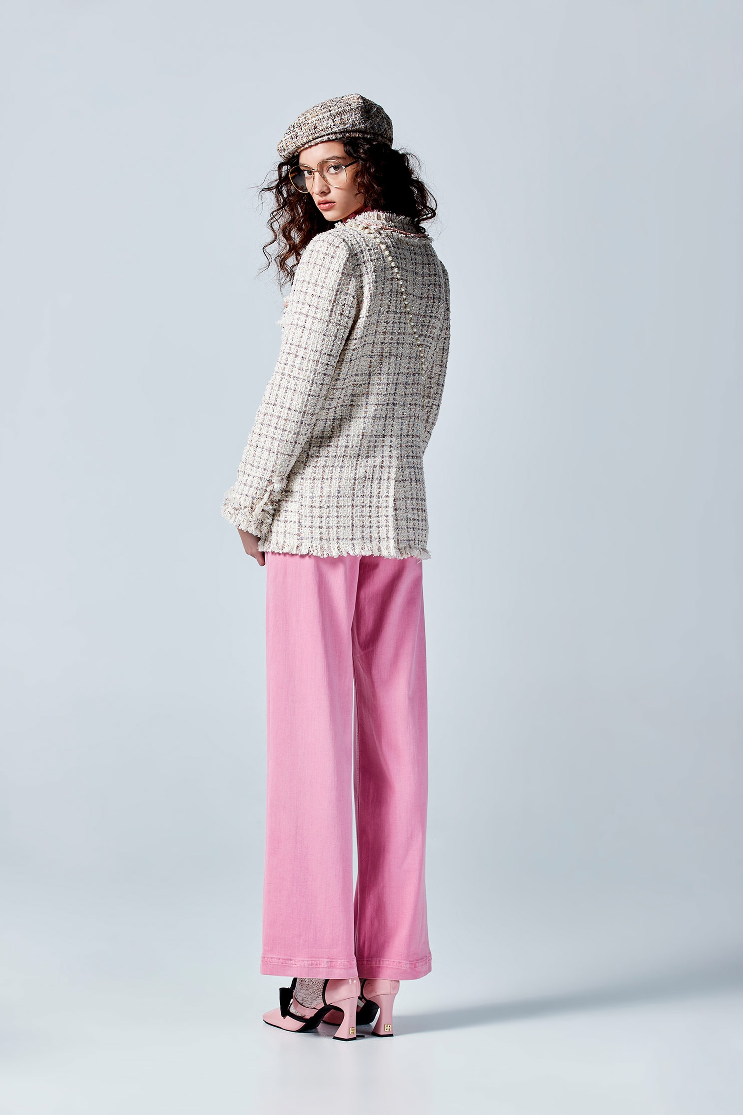 Straight Cut Pink JeansStraight Cut Pink Jeans,Culottes,Denim,Jeans,Denim pants,pearl,Season (AW) Look,Culottes,Pants