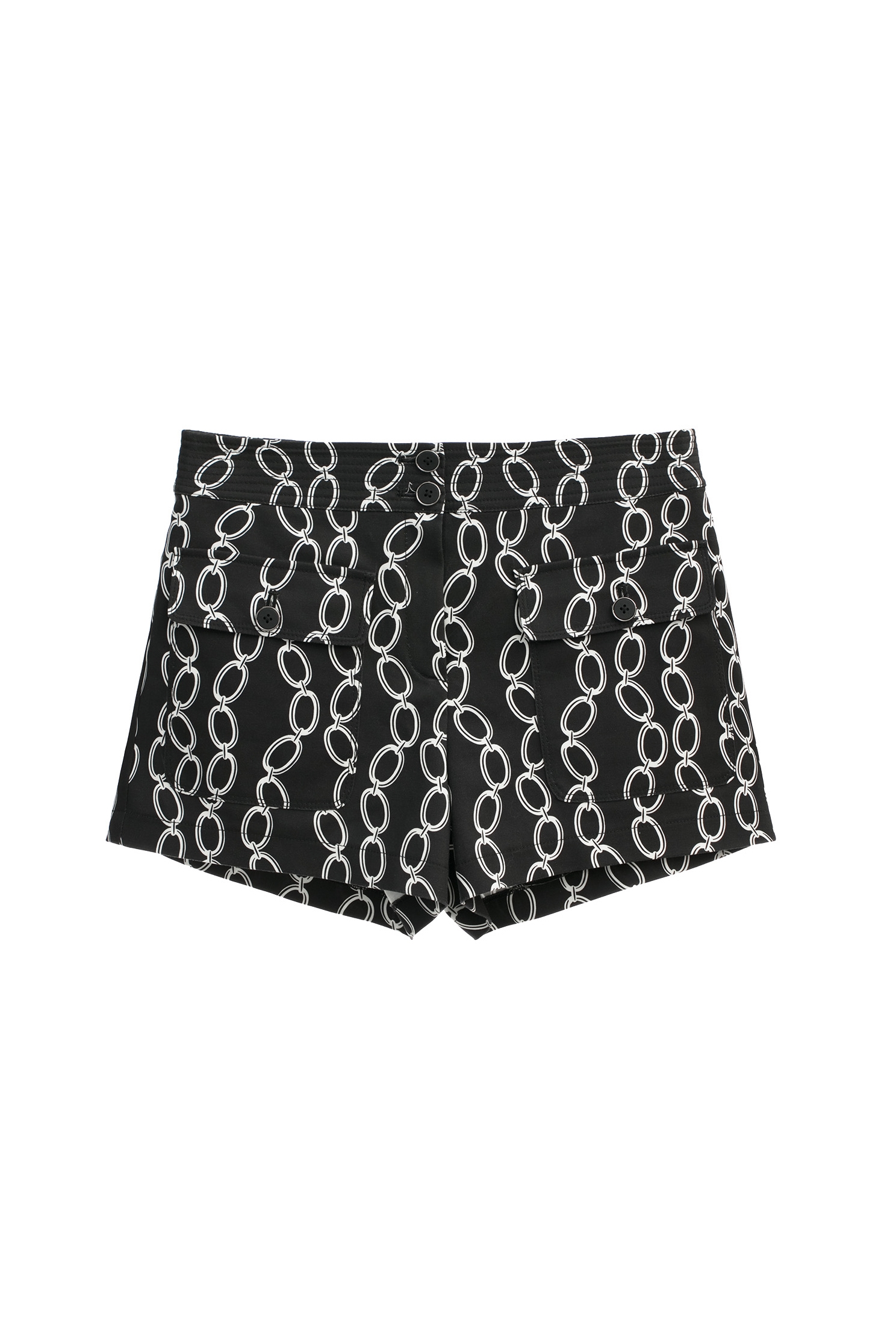 Printed Chain Graphic ShortsPrinted Chain Graphic Shorts,Season (SS) Look,Shorts