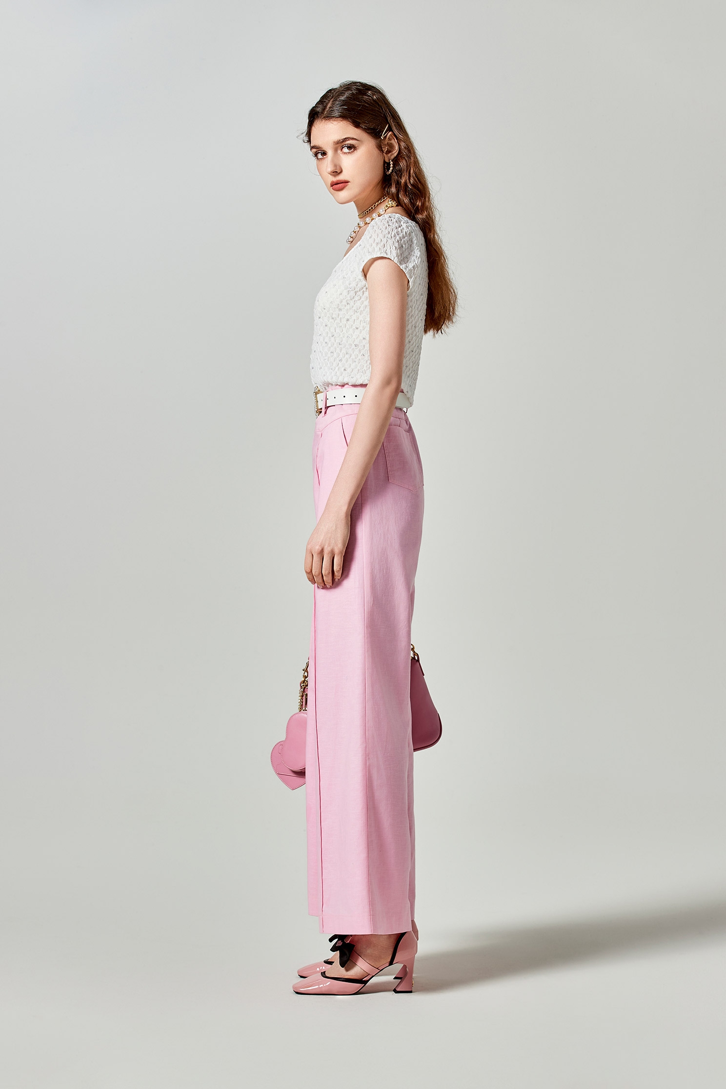 Pink Linen Wide Leg PantsPink Linen Wide Leg Pants,Culottes,Season (SS) Look,Culottes,Pants