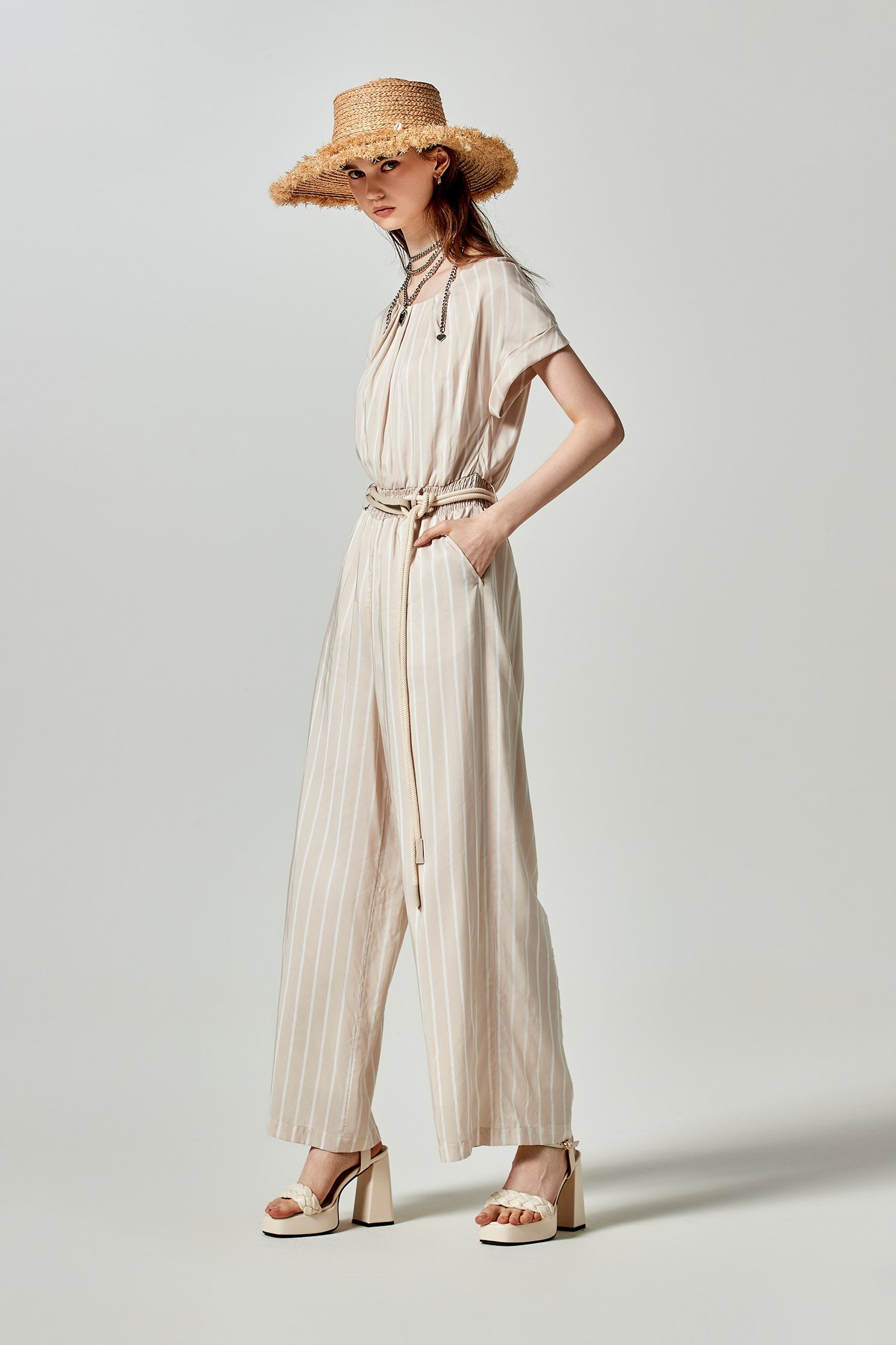 Short Sleeve Stripe Print JumpsuitShort Sleeve Stripe Print Jumpsuit,bestselling,Season (SS) Look,Stripe,sleeveless tops,Jumpsuits