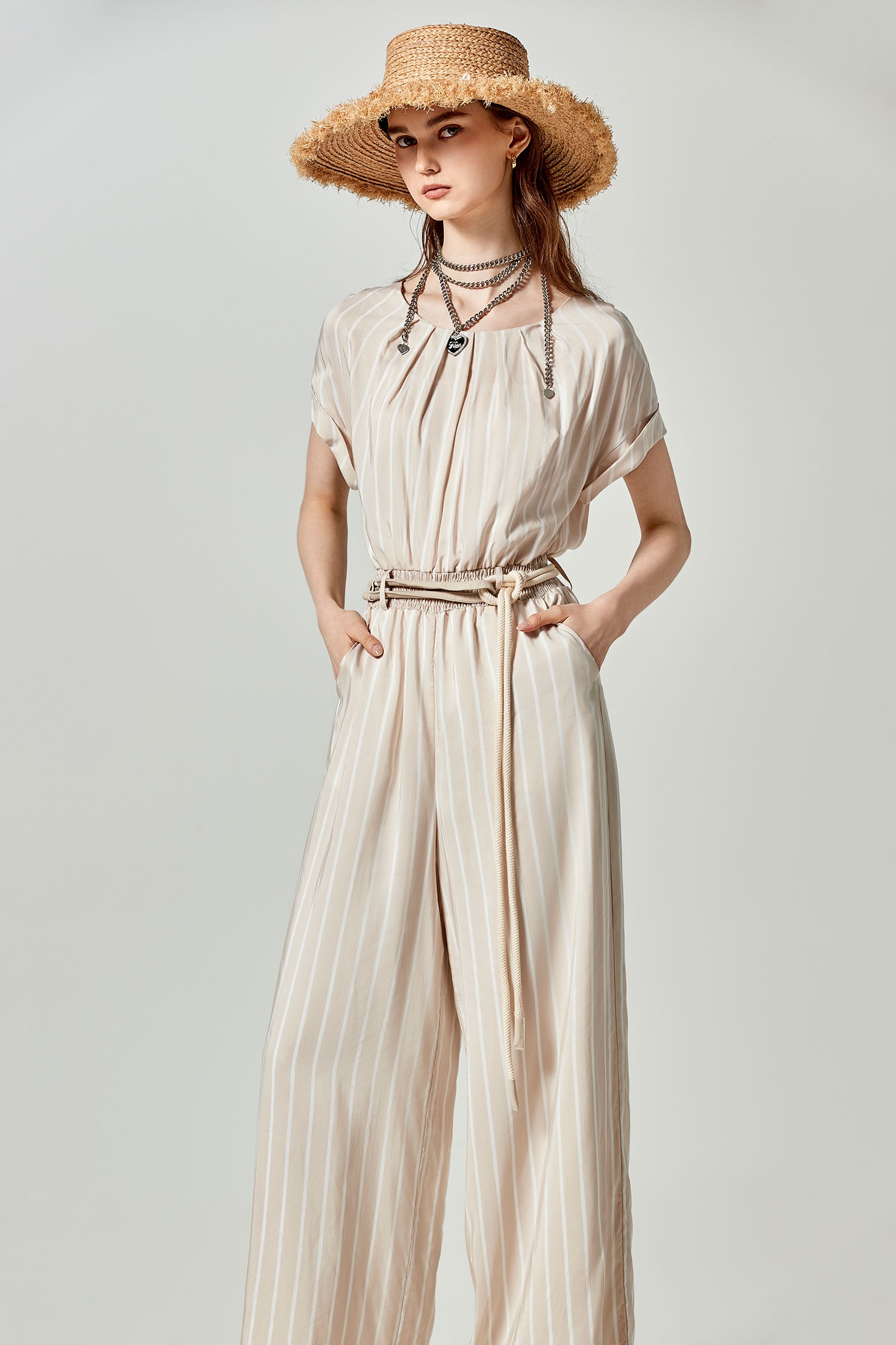 Short Sleeve Stripe Print JumpsuitShort Sleeve Stripe Print Jumpsuit,bestselling,Season (SS) Look,Stripe,sleeveless tops,Jumpsuits