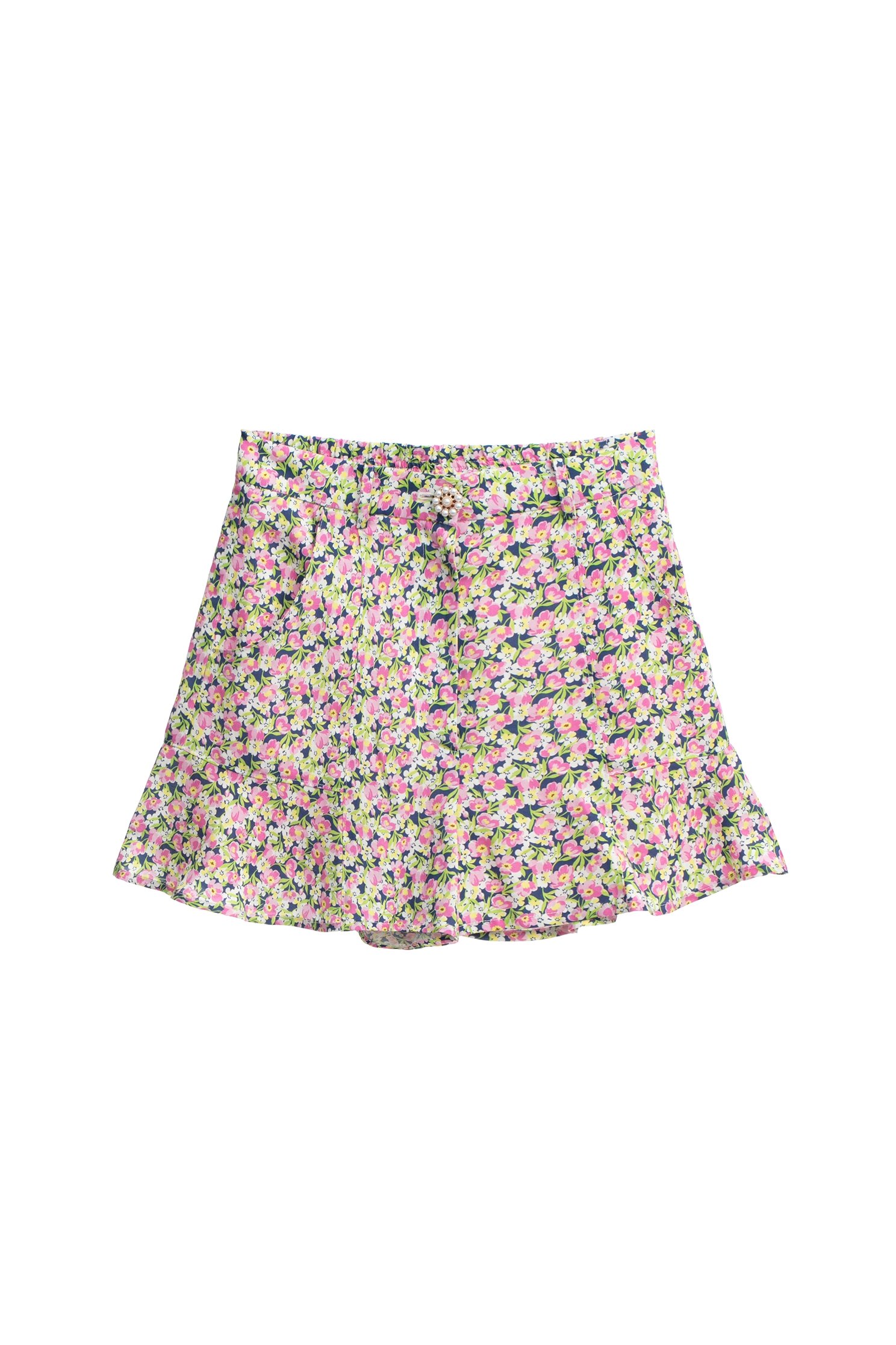 Ruffle Hem Floral Print ShortsRuffle Hem Floral Print Shorts,Season (SS) Look,Shorts,Skorts