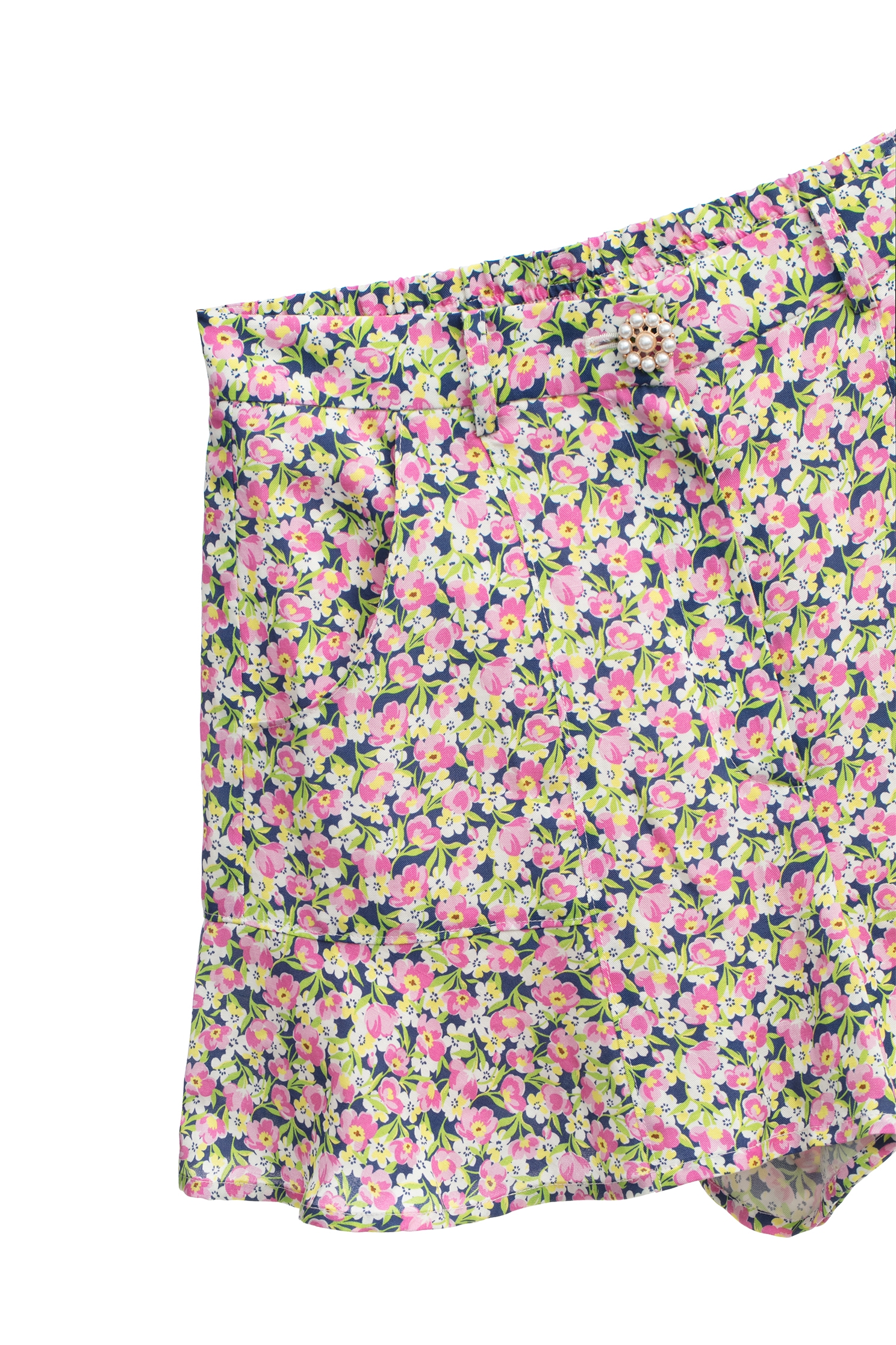 Ruffle Hem Floral Print ShortsRuffle Hem Floral Print Shorts,Season (SS) Look,Shorts,Skorts