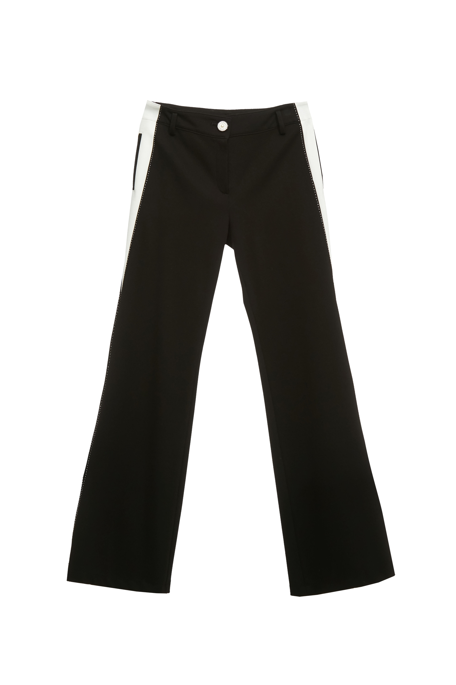 Contrast Trim Detail Black PantsContrast Trim Detail Black Pants,Culottes,Season (SS) Look,pearl,pants,Black pants