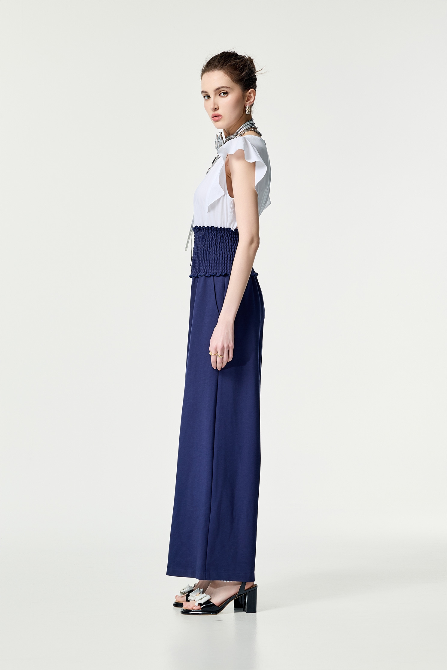 Contrast Colour Elastic Waist JumpsuitContrast Colour Elastic Waist Jumpsuit,Season (SS) Look,co-ord sets,Jumpsuits,Pants