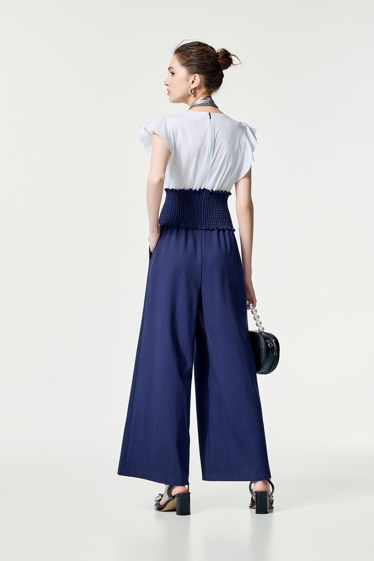 Contrast Colour Elastic Waist JumpsuitContrast Colour Elastic Waist Jumpsuit,Season (SS) Look,co-ord sets,Jumpsuits,Pants