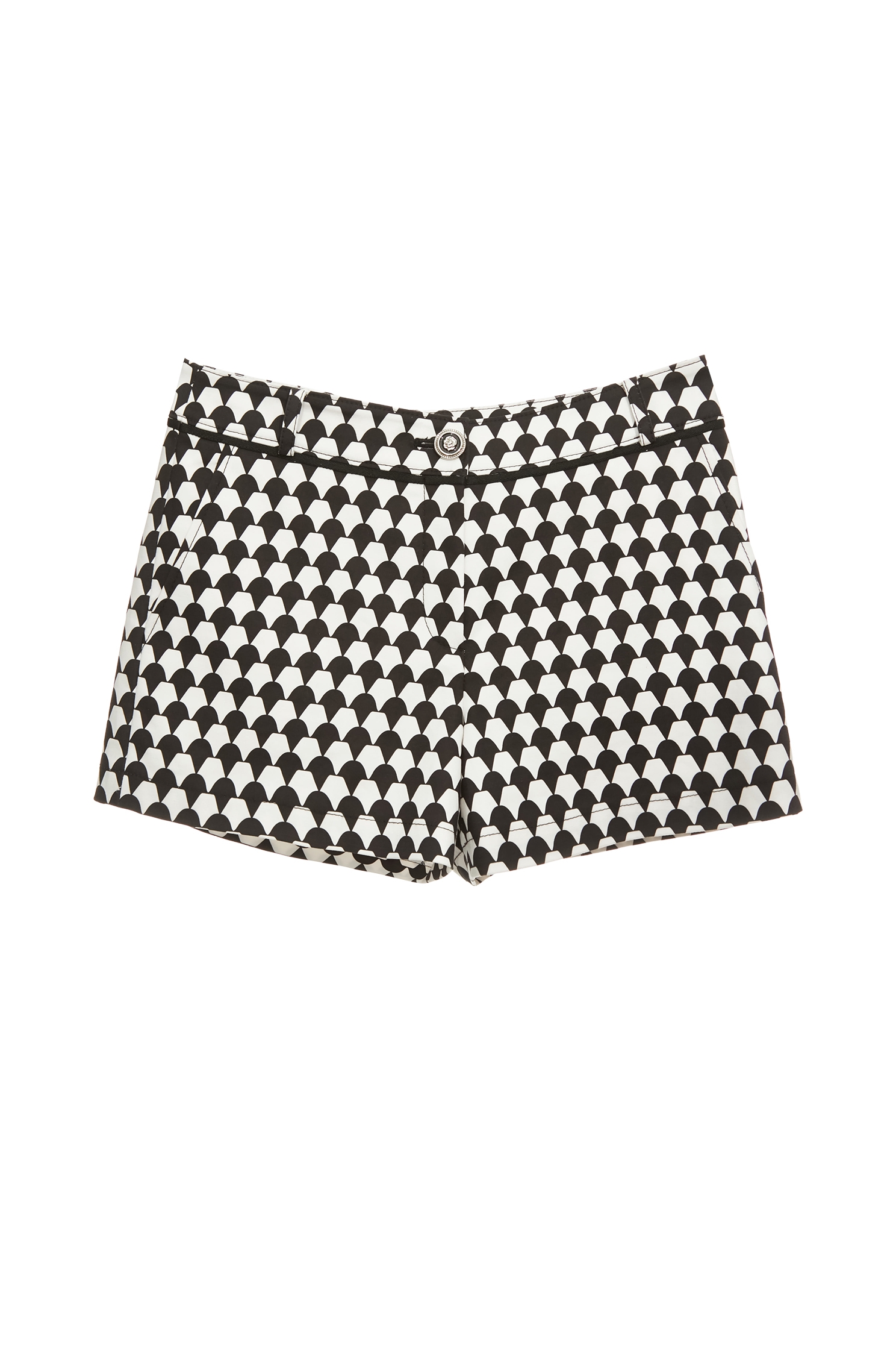 Black Geomatric Print ShortsBlack Geomatric Print Shorts,Season (SS) Look,Shorts,pants