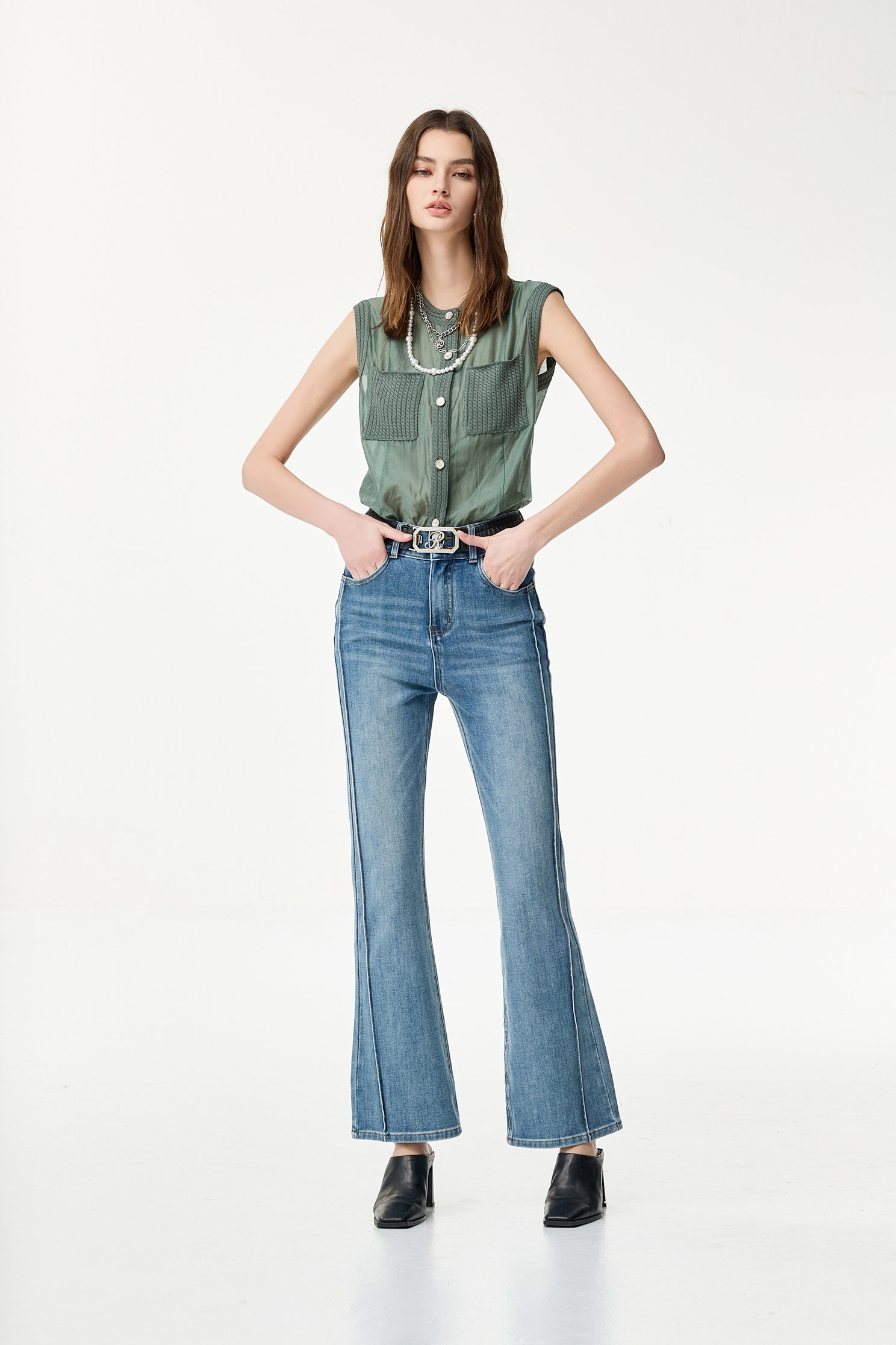 Basic Boot Leg JeansBasic Boot Leg Jeans,Bell-bottoms,Season (SS) Look,Denim,Jeans,Valentine,Bell-bottoms