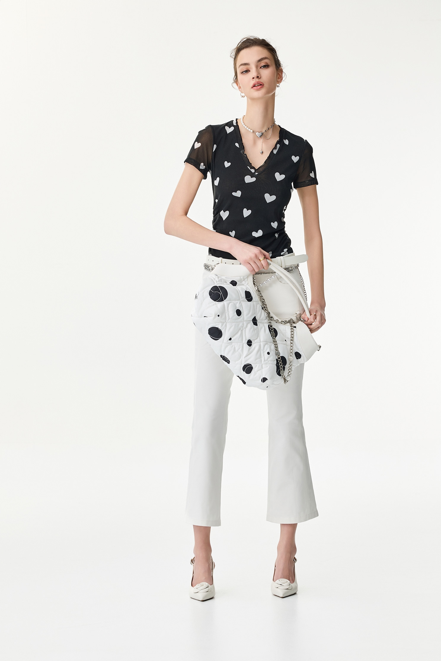White Boot Leg JeansWhite Boot Leg Jeans,Season (SS) Look,White pants,Skinny pants,Embroidered,pants
