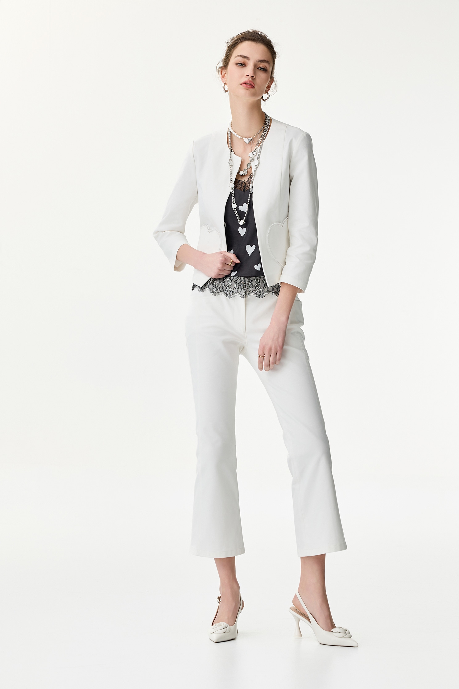 White Boot Leg JeansWhite Boot Leg Jeans,Season (SS) Look,White pants,Skinny pants,Embroidered,pants