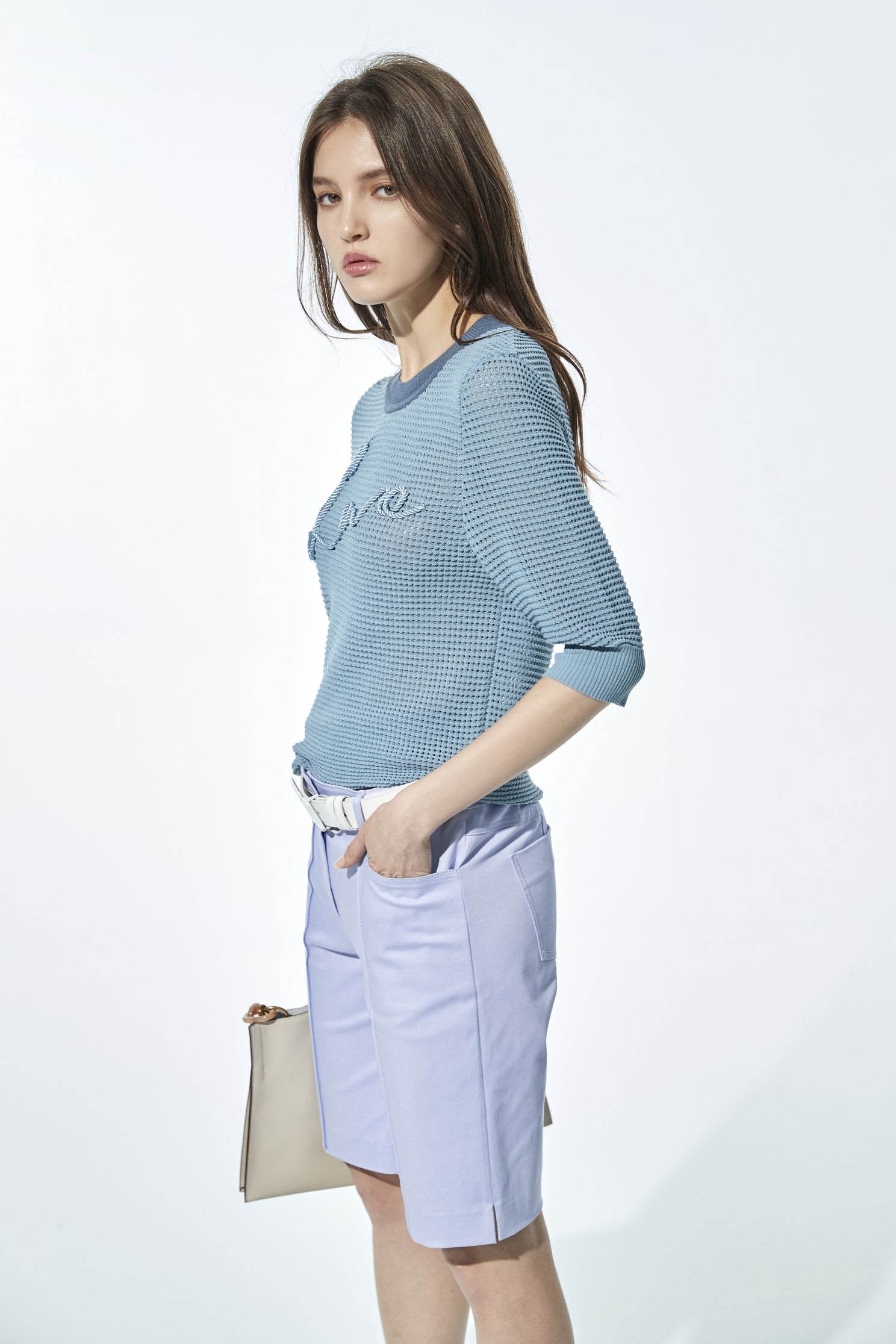 Basic Light Blue ShortsCloud purple classic five-point pants,Season (SS) Look,Shorts,comfotism,upperclass