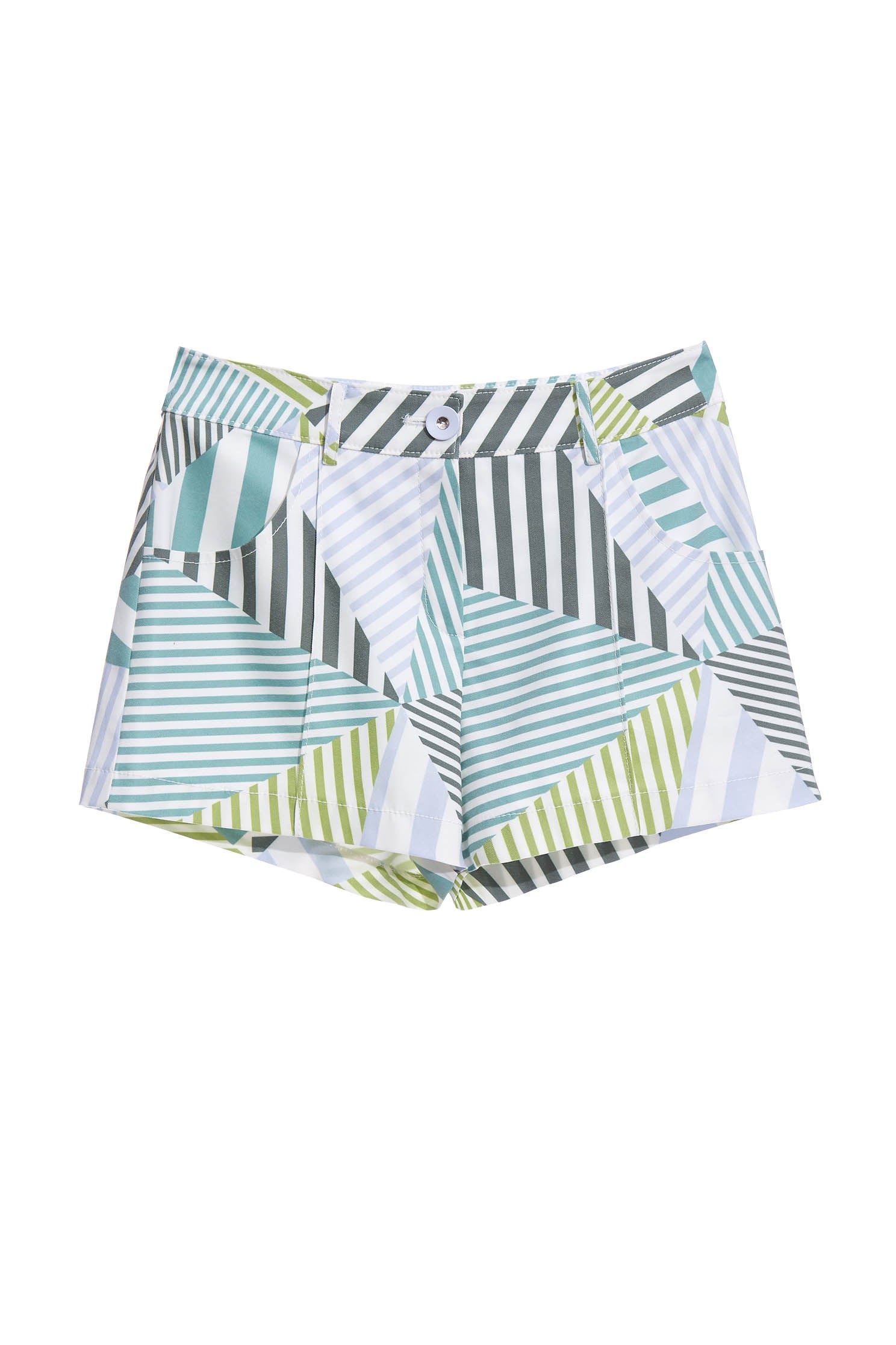 Mismatch Stripe Print ShortsGeometric multi-colour striped print shorts,Season (SS) Look,Stripe,Shorts,comfotism