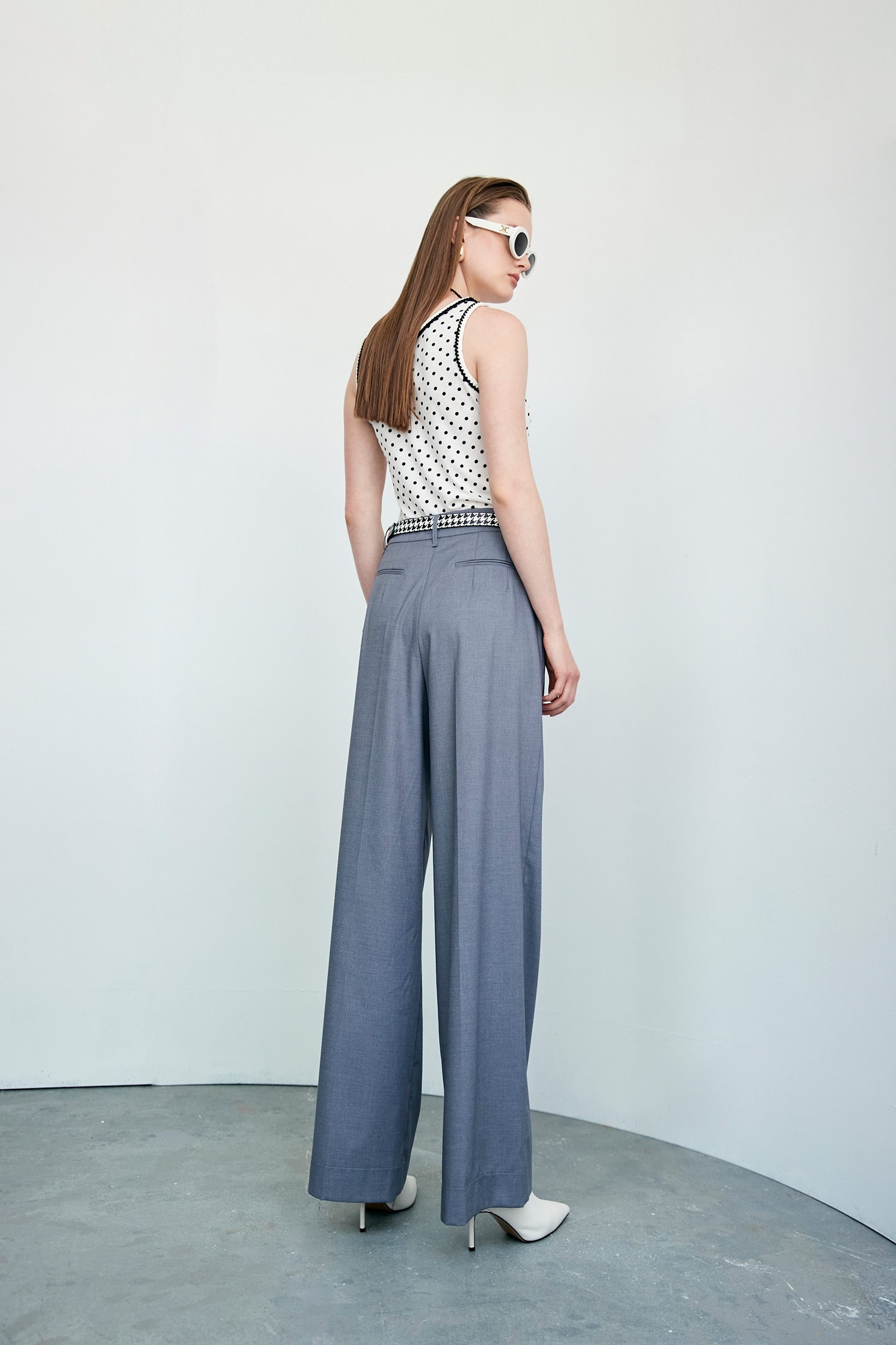 High Waist Wide Leg PantsHigh Waist Wide Leg Pants,Culottes,pearl,Belts,Season (AW) Look,Culottes,Tailored pants