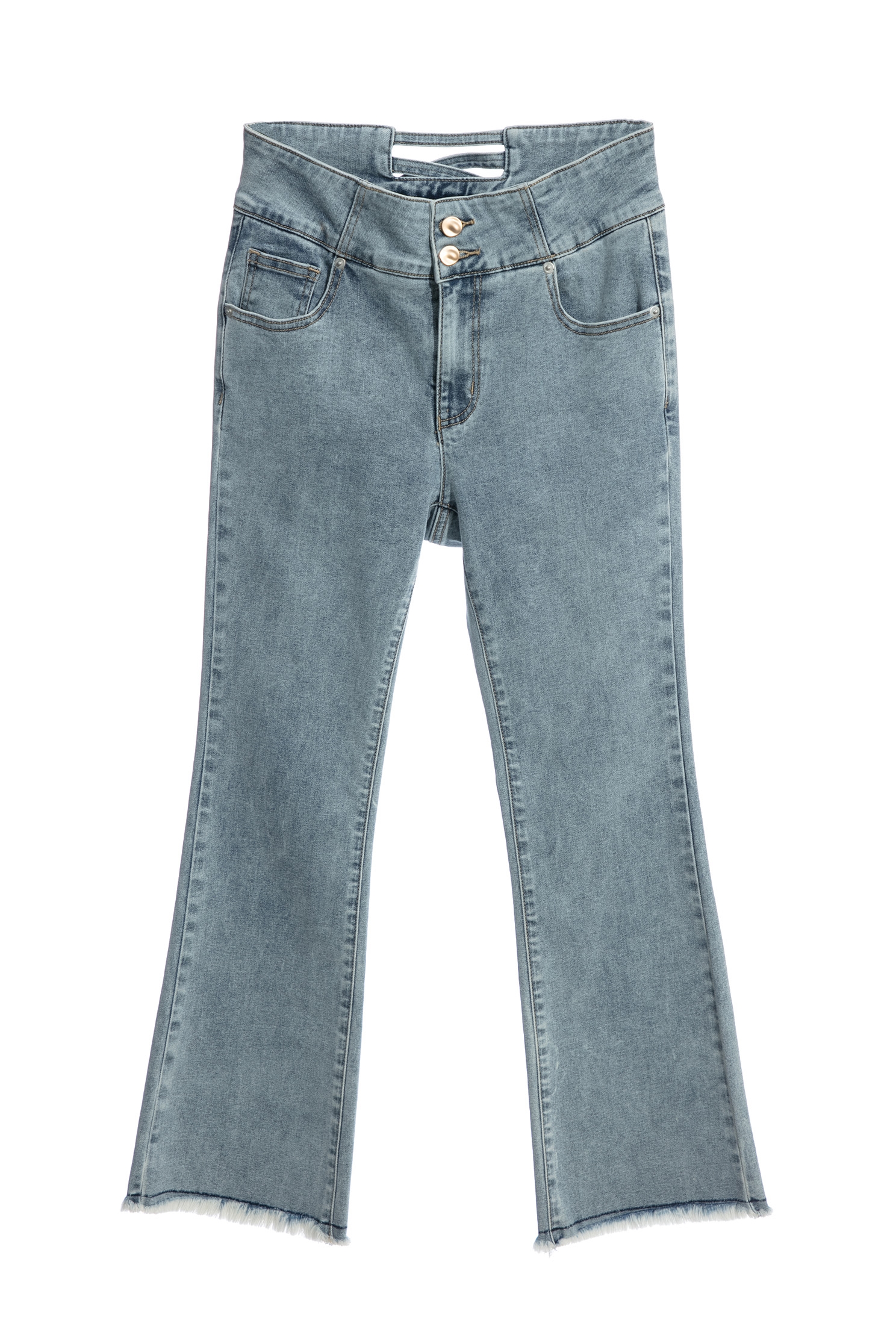 Basic Jeans With Fray Hem DetailBasic Jeans With Fray Hem Detail,Bell-bottoms,Denim,Jeans,Season (AW) Look,Cotton,Bell-bottoms