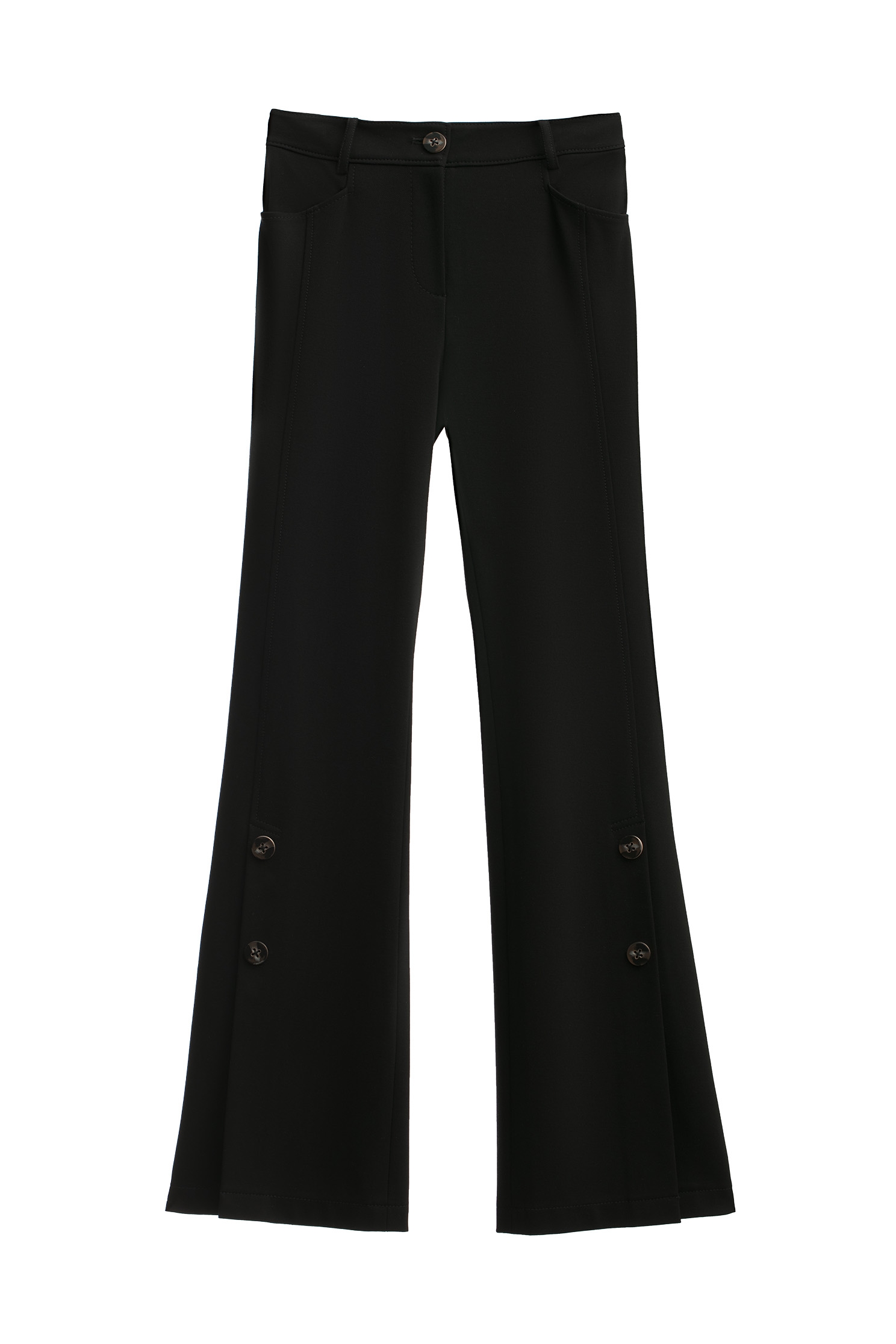 Button Detail Boot Leg Pants修身顯瘦極高喇叭長褲,Bell-bottoms,Culottes,Season (AW) Look,Bell-bottoms