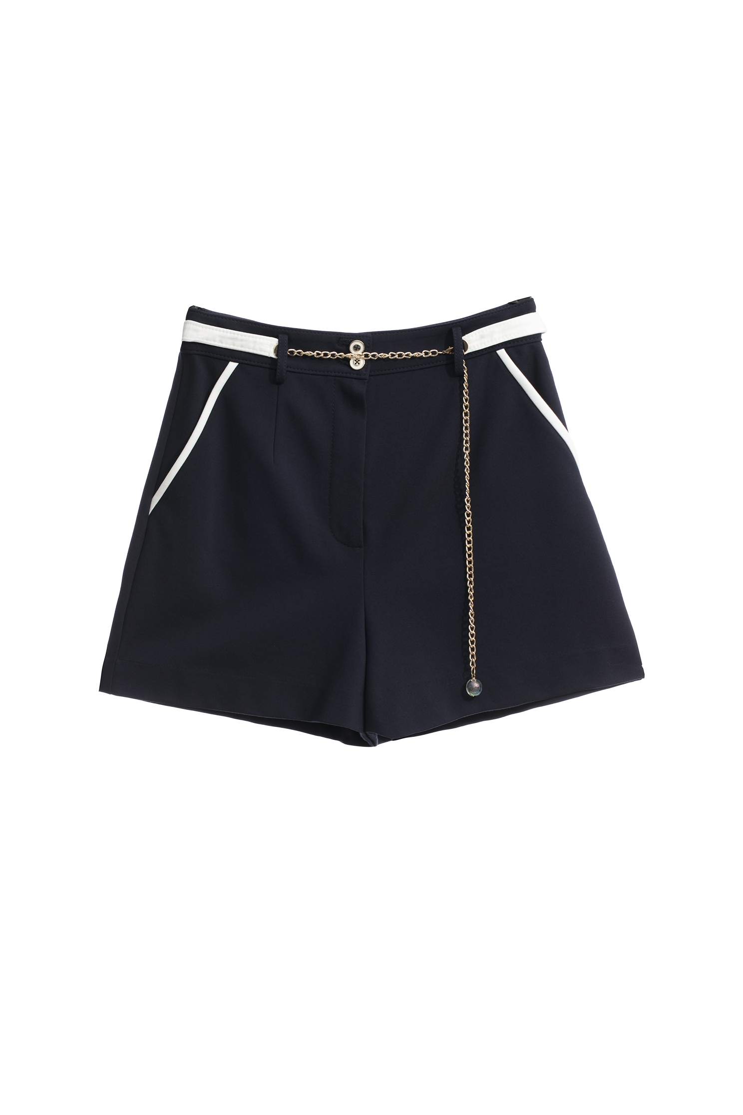 Navy Shorts With Contrast Pocket Trim DetailNavy Shorts With Contrast Pocket Trim Detail,Shorts,Season (AW) Look,Belts