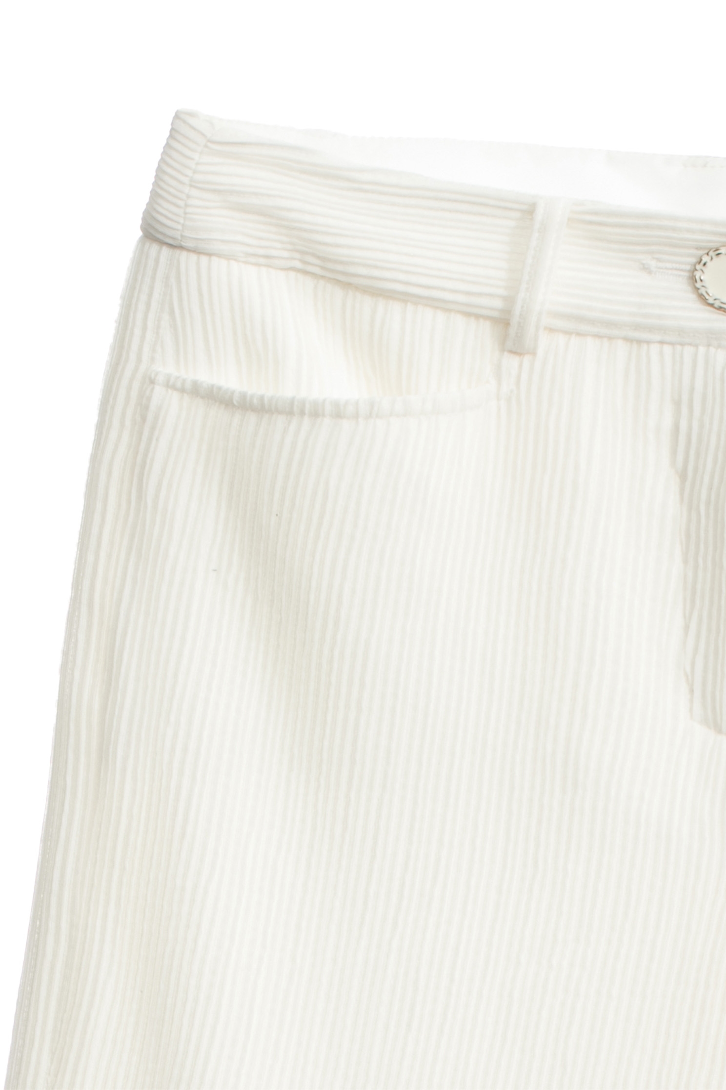 Wide Leg White Pants奶白色彈性坑條直筒寬褲,Culottes,Season (AW) Look,Culottes