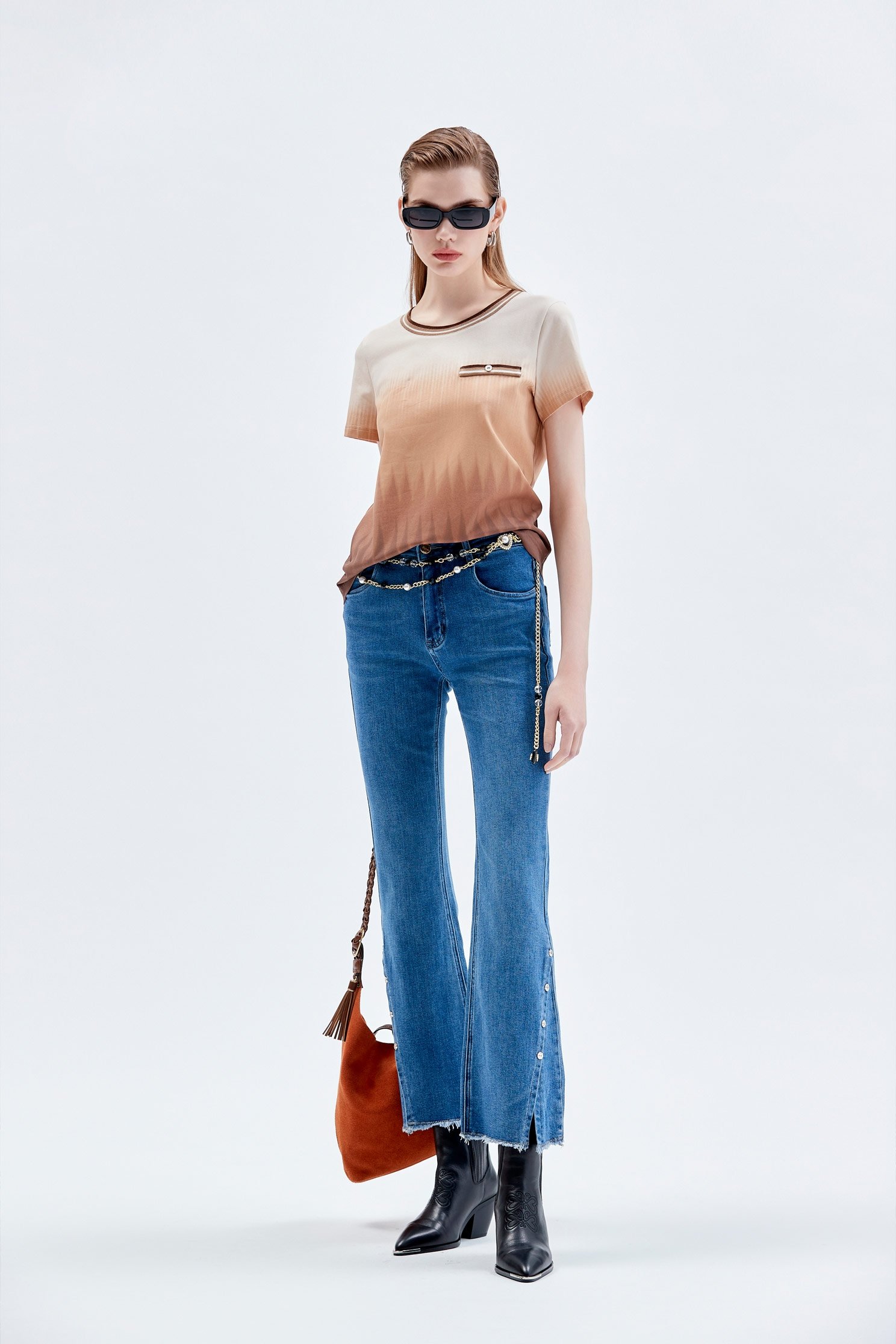 Front Slit Boot Leg JeansFront Slit Boot Leg Jeans,Denim,Jeans,Denim pants,Season (AW) Look,Pants