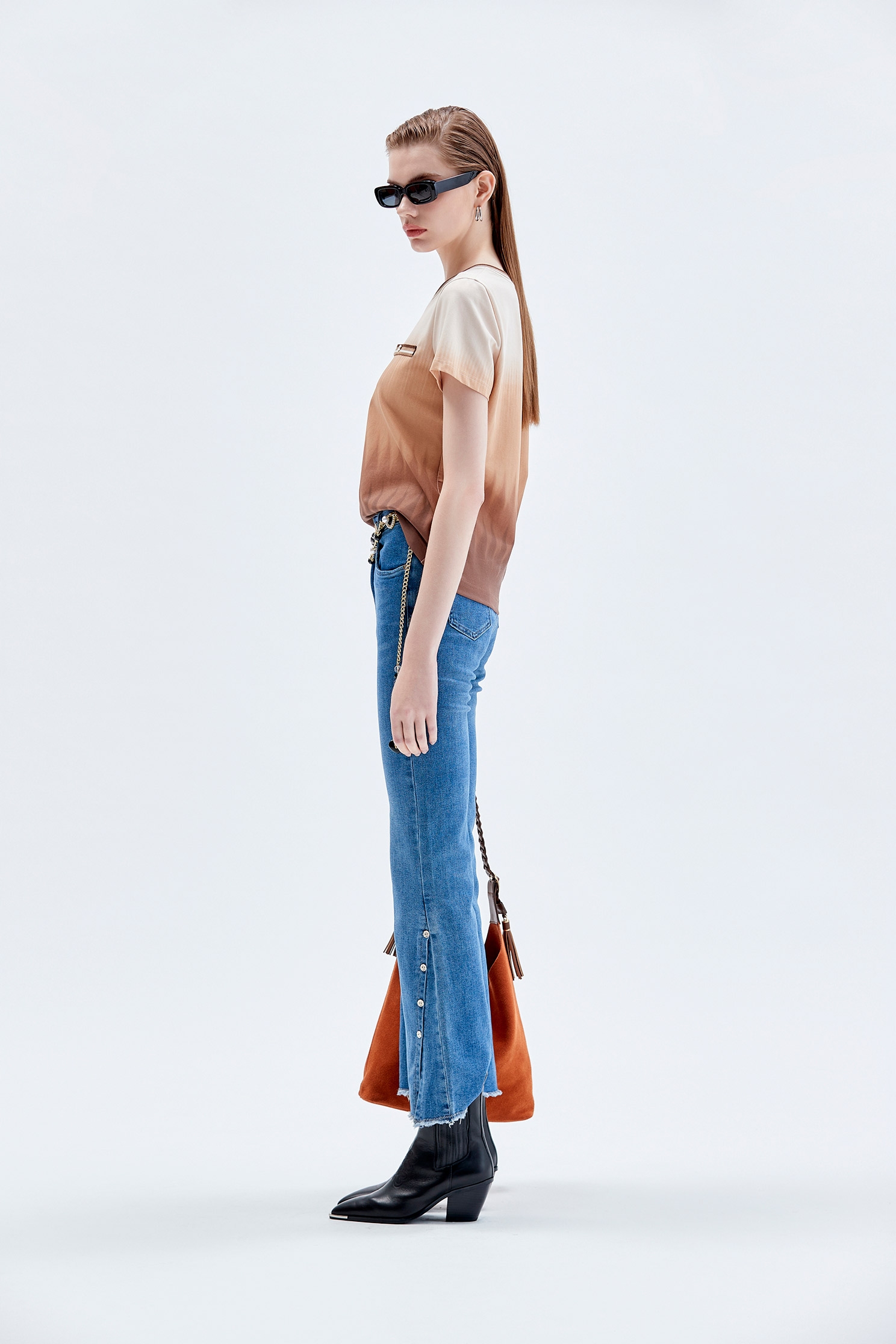 Front Slit Boot Leg JeansFront Slit Boot Leg Jeans,Denim,Jeans,Denim pants,Season (AW) Look,Pants