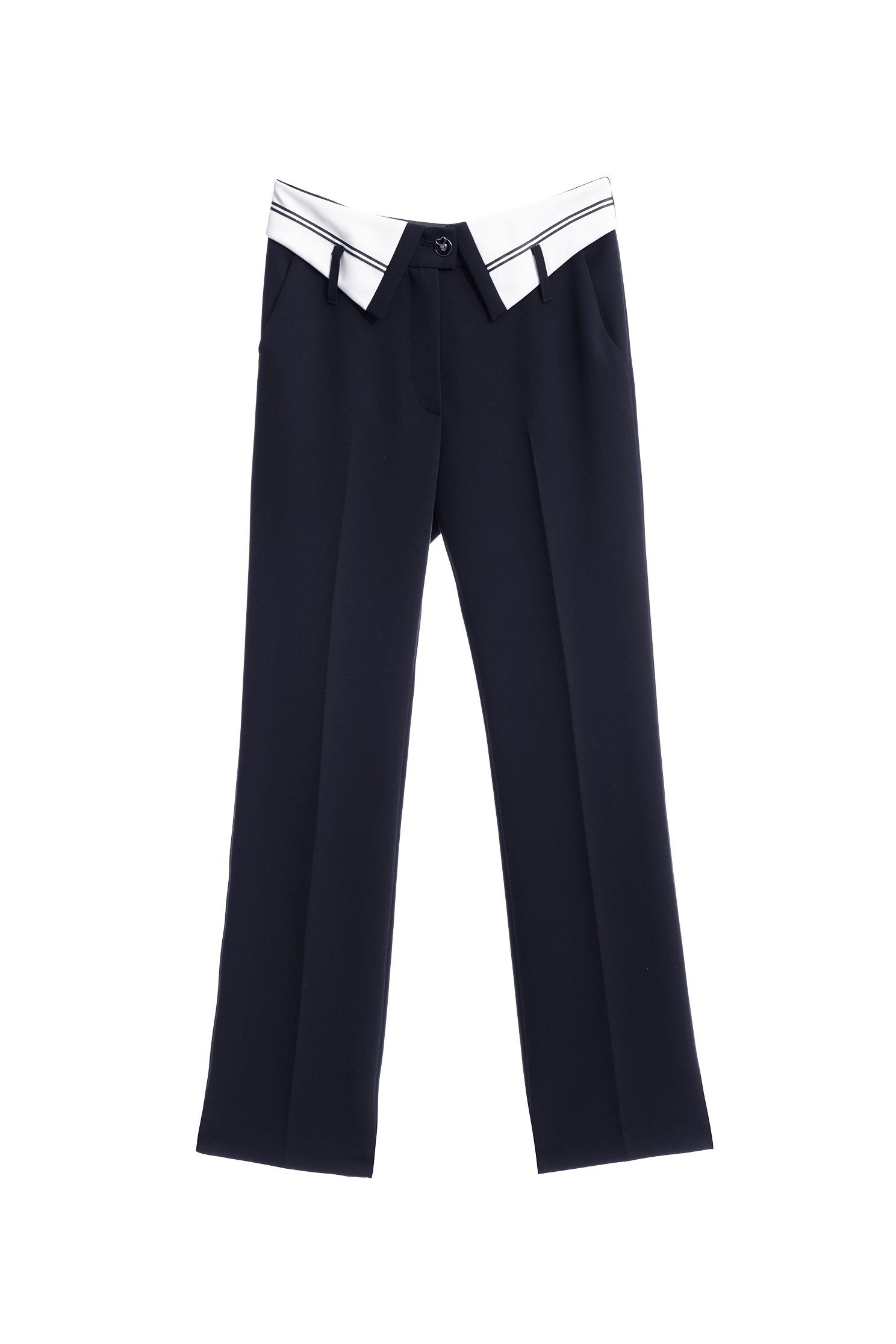 Slim Fit Navy Pants With Contrast WaistbandSlim Fit Navy Pants With Contrast Waistband,Season (AW) Look,Skinny pants,Skinny pants,Pants