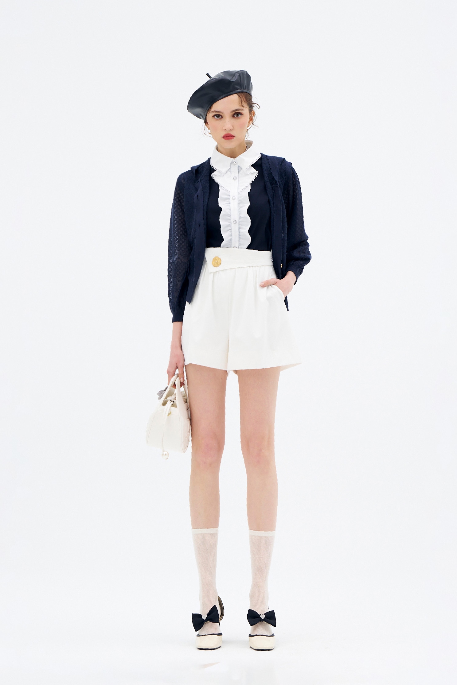 Asymmetric Waistband A-line ShortsAsymmetric Waistband A-line Shorts,Shorts,Season (AW) Look