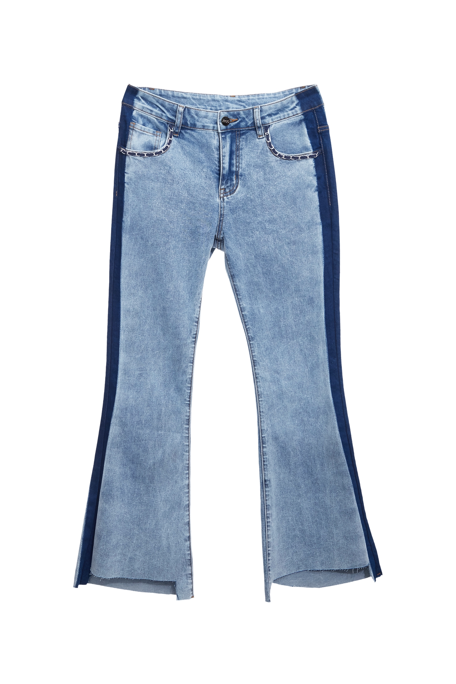 Side Contrast Trim Boot Leg JeansSide Contrast Trim Boot Leg Jeans,Season (SS) Look,Denim,Jeans,pants