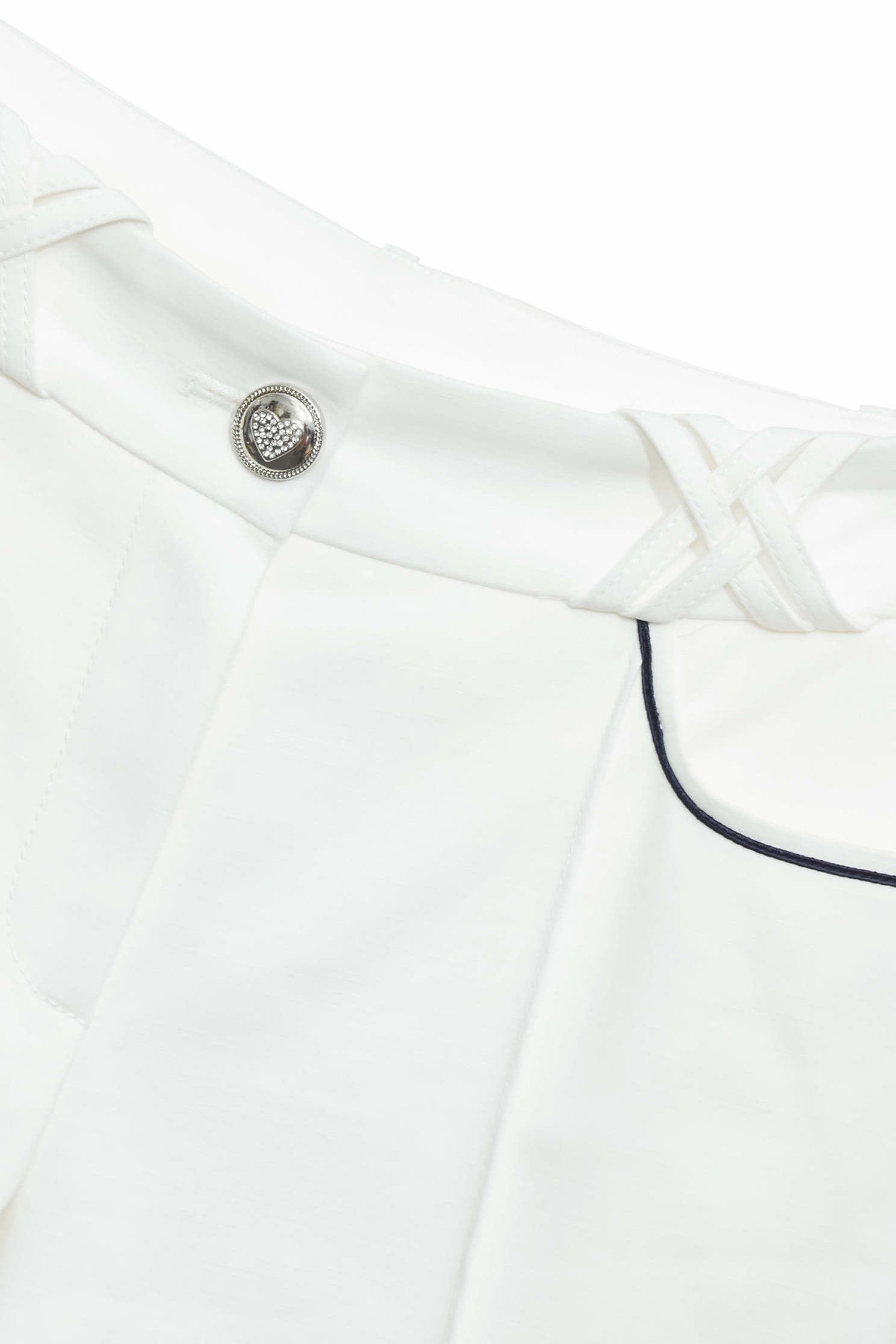 Overlap Belt Loop Boot Leg PantsOverlap Belt Loop Boot Leg Pants,Bell-bottoms,Season (SS) Look,White pants,pants