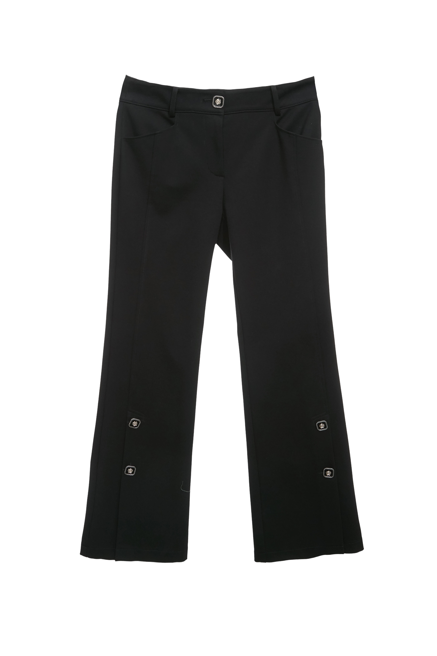 Boot Leg Pants With Button Detail,Office Looks,Culottes,Season (SS) Look,Culottes