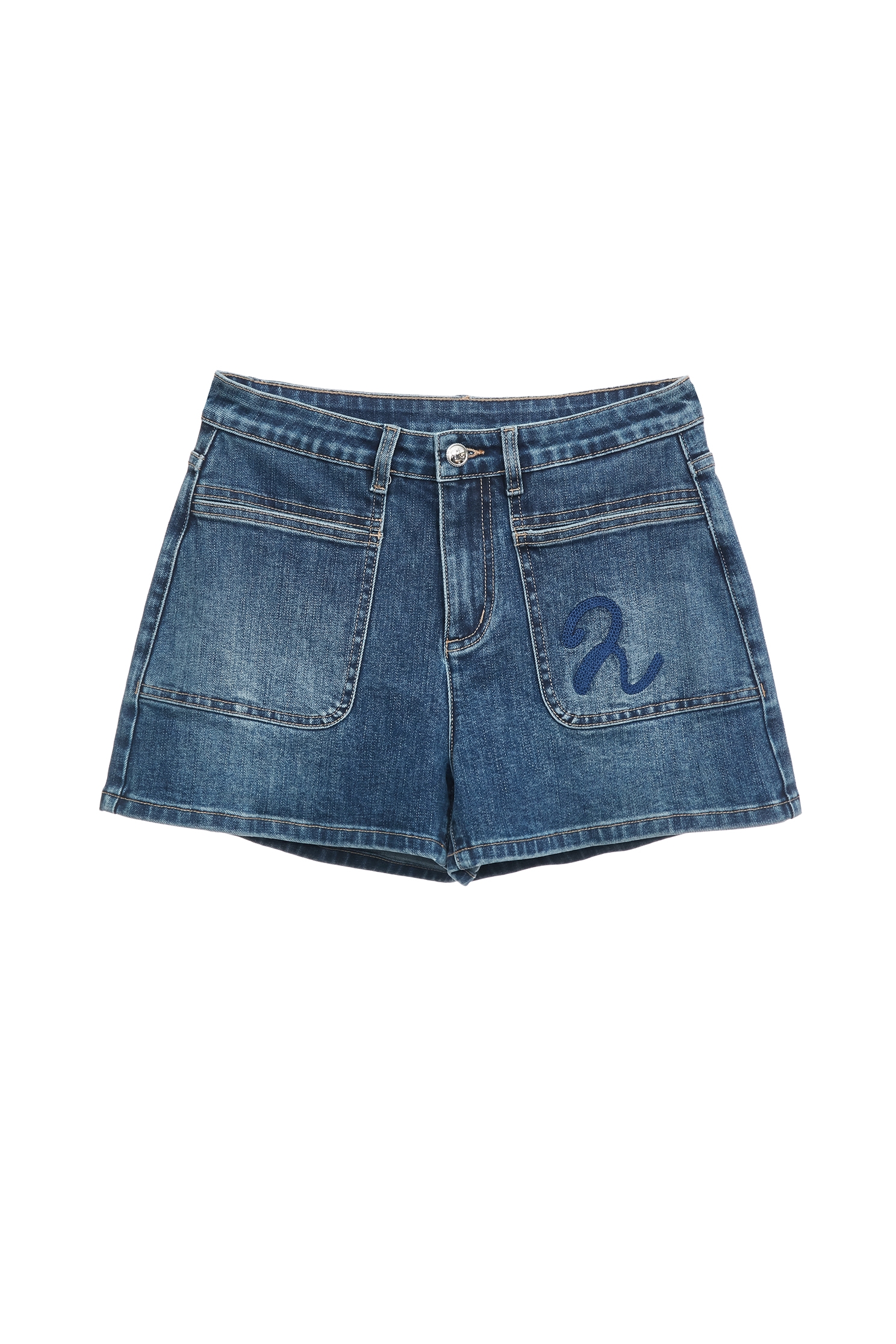R Logo Denim ShortsR Logo Denim Shorts,Season (SS) Look,Denim,Jeans,pants