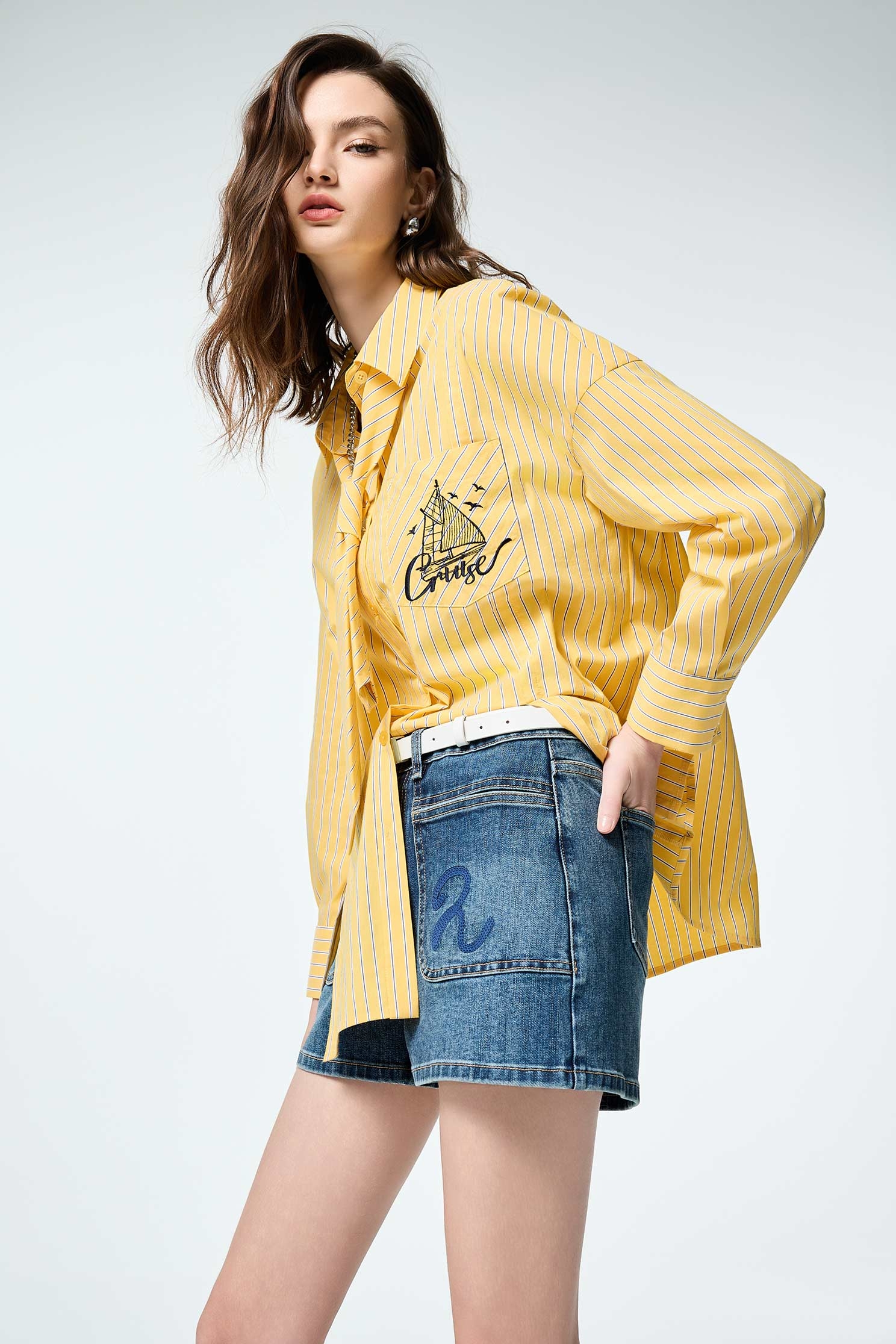 R Logo Denim ShortsR Logo Denim Shorts,Season (SS) Look,Denim,Jeans,pants