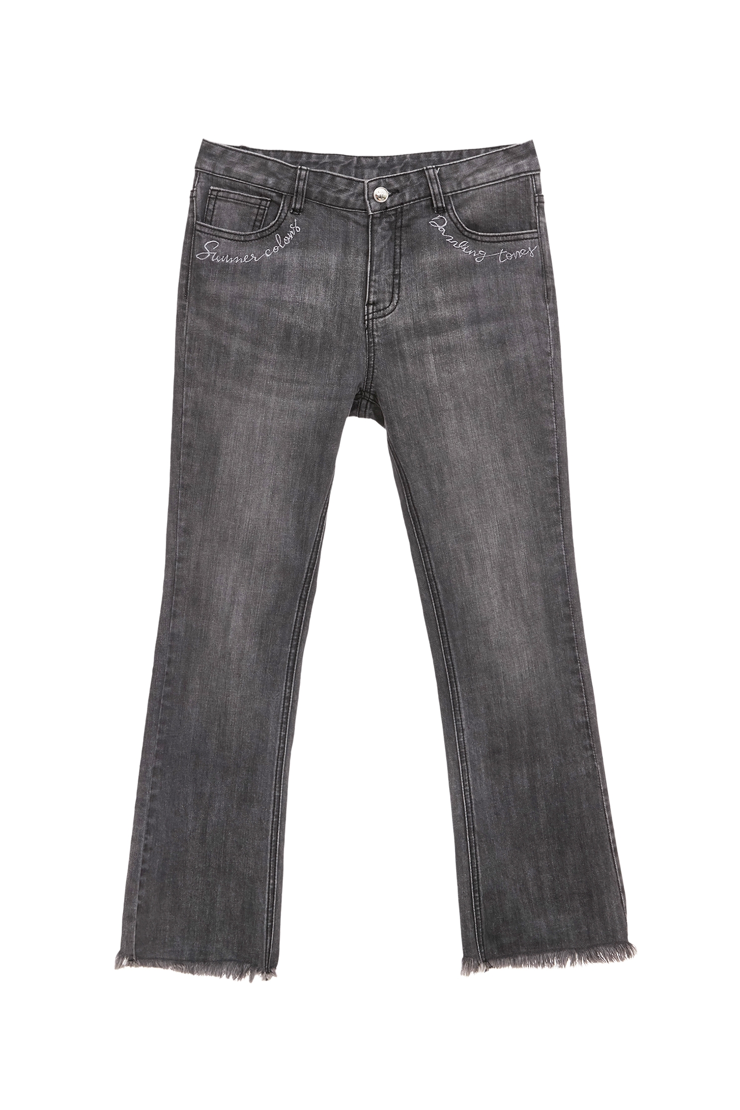 Grey Slim Fit JeansGrey Slim Fit Jeans,Season (SS) Look,Denim,Jeans,Embroidered,pants