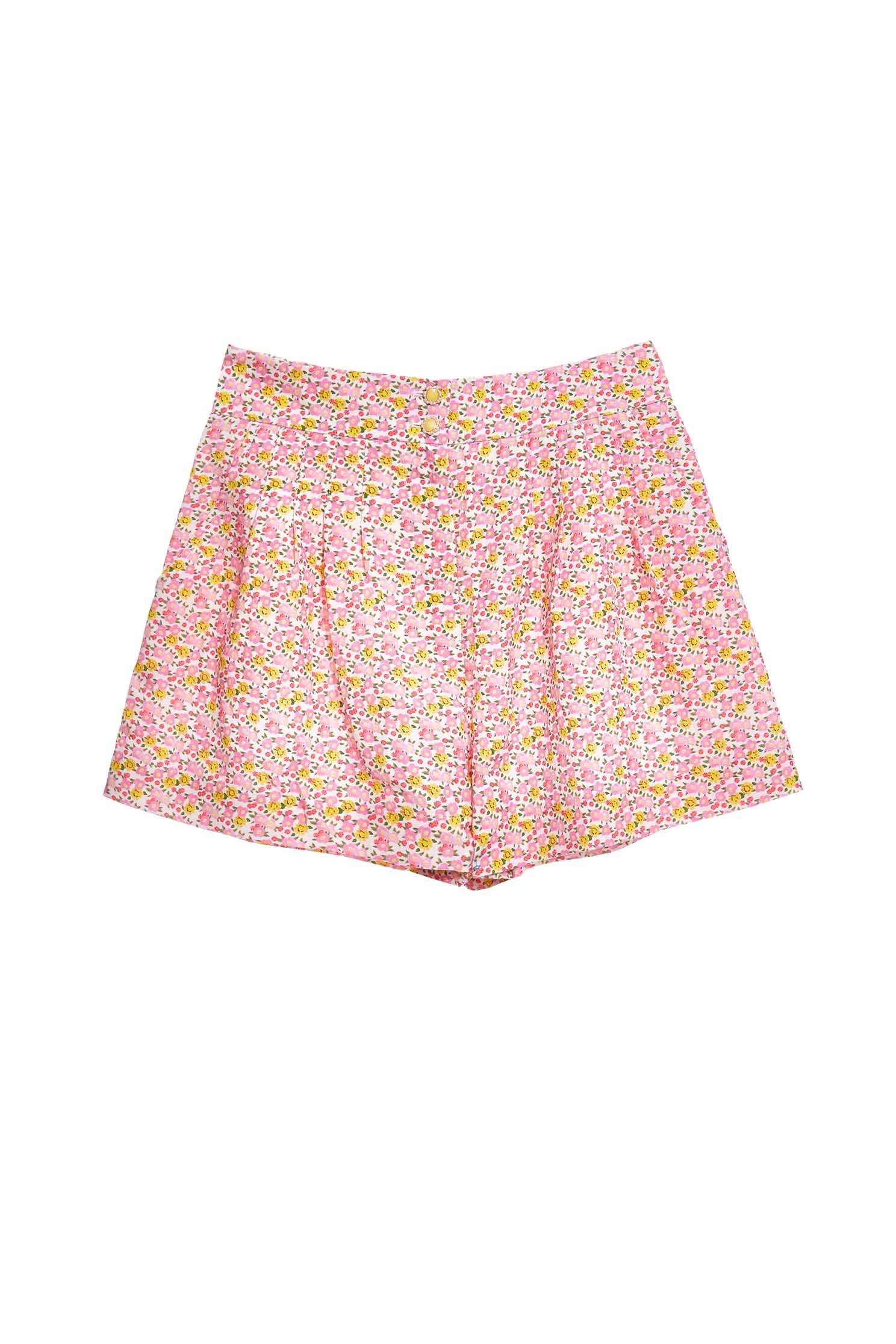 Floral Print Casual ShortsRustic cotton-print shorts,Season (SS) Look,mothergift,Shorts,comfotism,blossoms