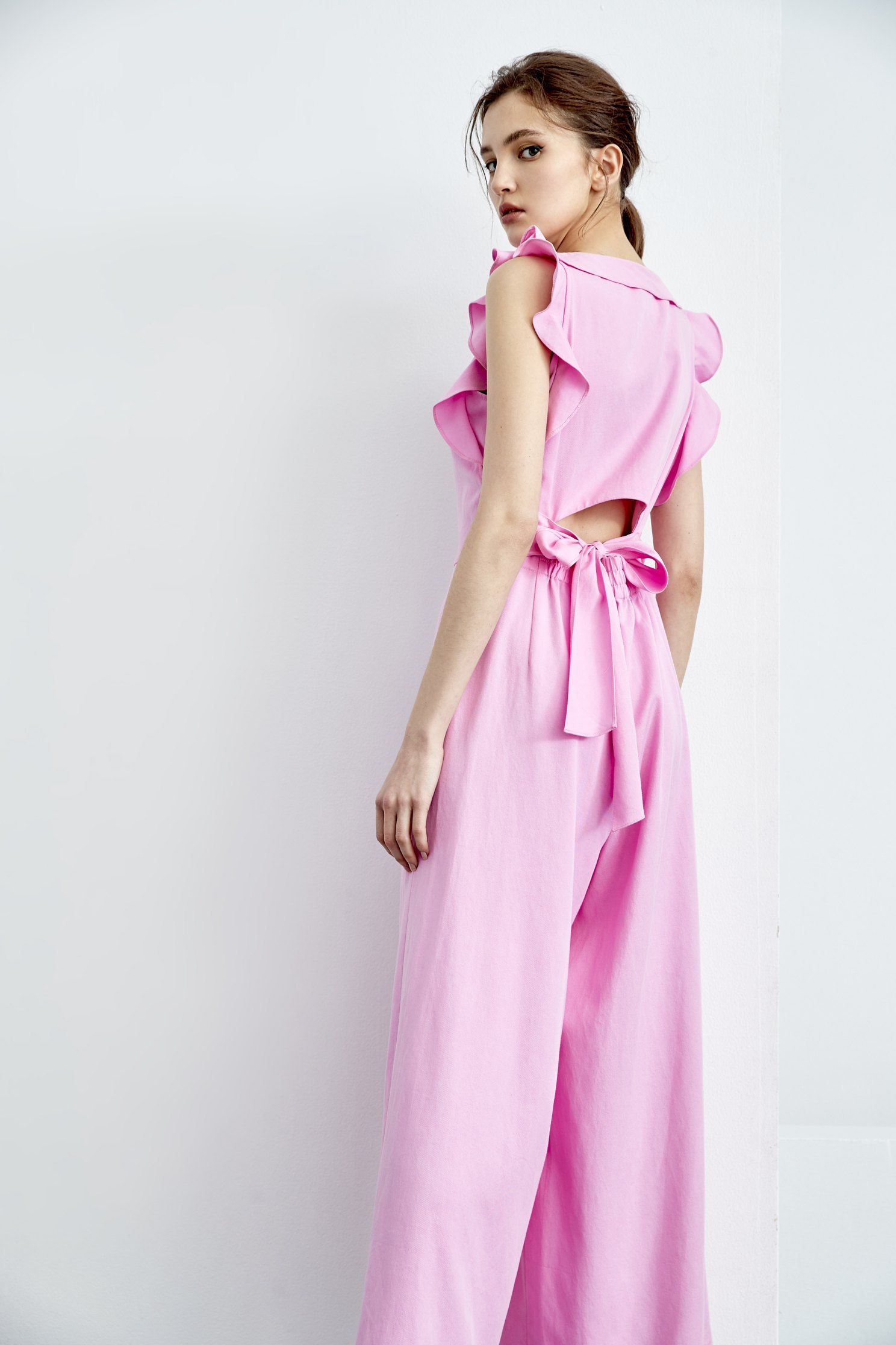 Pink Ruffle Detail JumpsuitPretty ruffle jumpsuit,Season (SS) Look,Jumpsuits