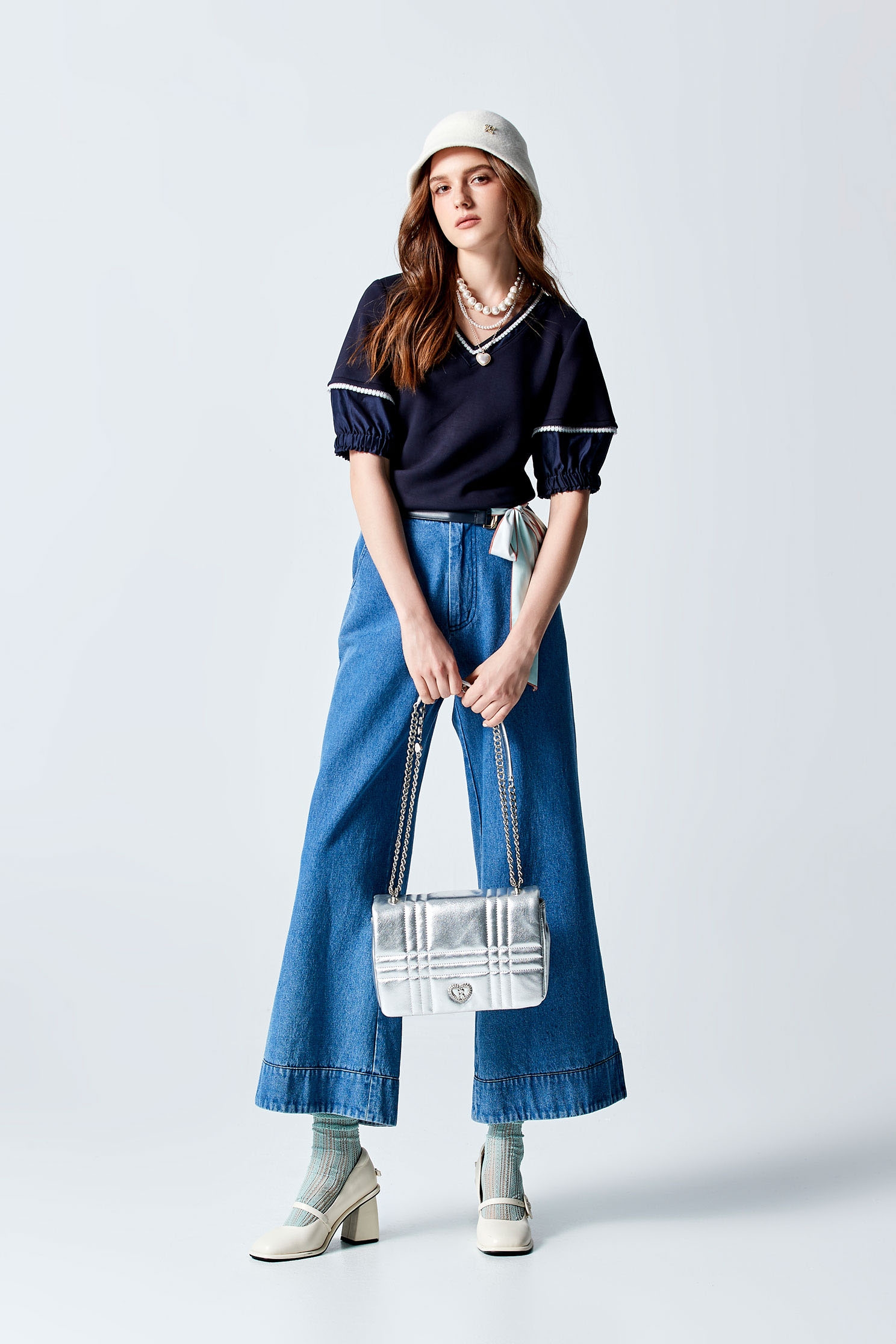 Wide Leg Jeans With Side Slit DetailWide Leg Jeans With Side Slit Detail,Culottes,Denim,Jeans,Season (AW) Look,Culottes,Pants