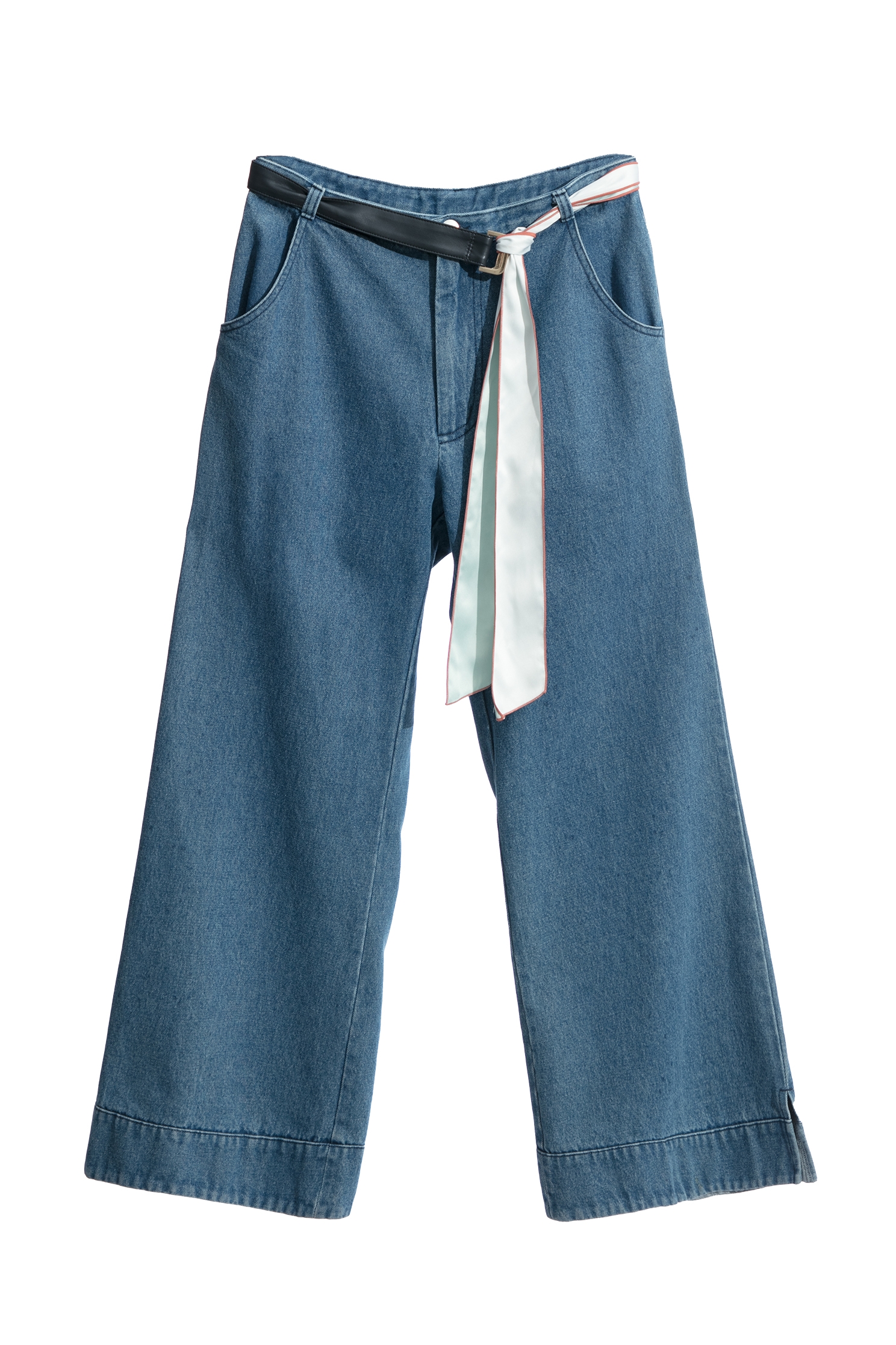 Wide Leg Jeans With Side Slit DetailWide Leg Jeans With Side Slit Detail,Culottes,Denim,Jeans,Season (AW) Look,Culottes,Pants